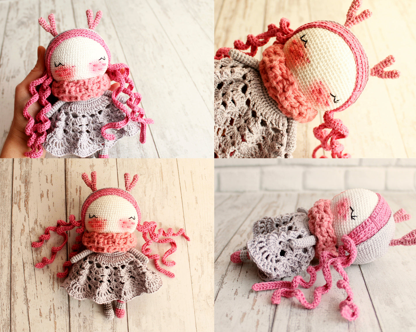 PDF SET Two Amigurumi Patterns, Amigurumi Doll Deer, Amigurumi Little Deer, DIY Doll, Stuffed Toy, Crochet Gift Idea