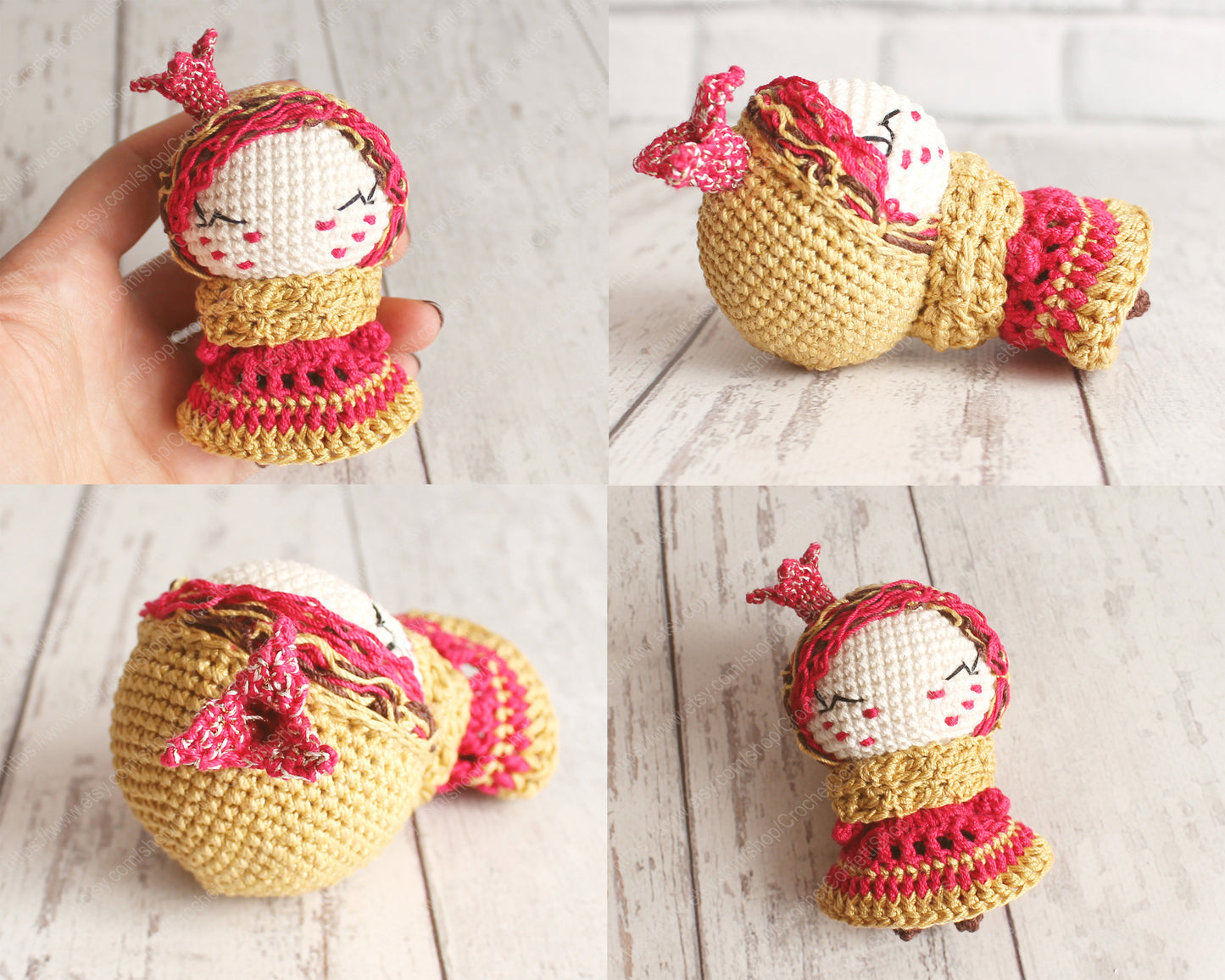 PDF Crochet Pattern Amigurumi Little Doll Princess ENGLISH