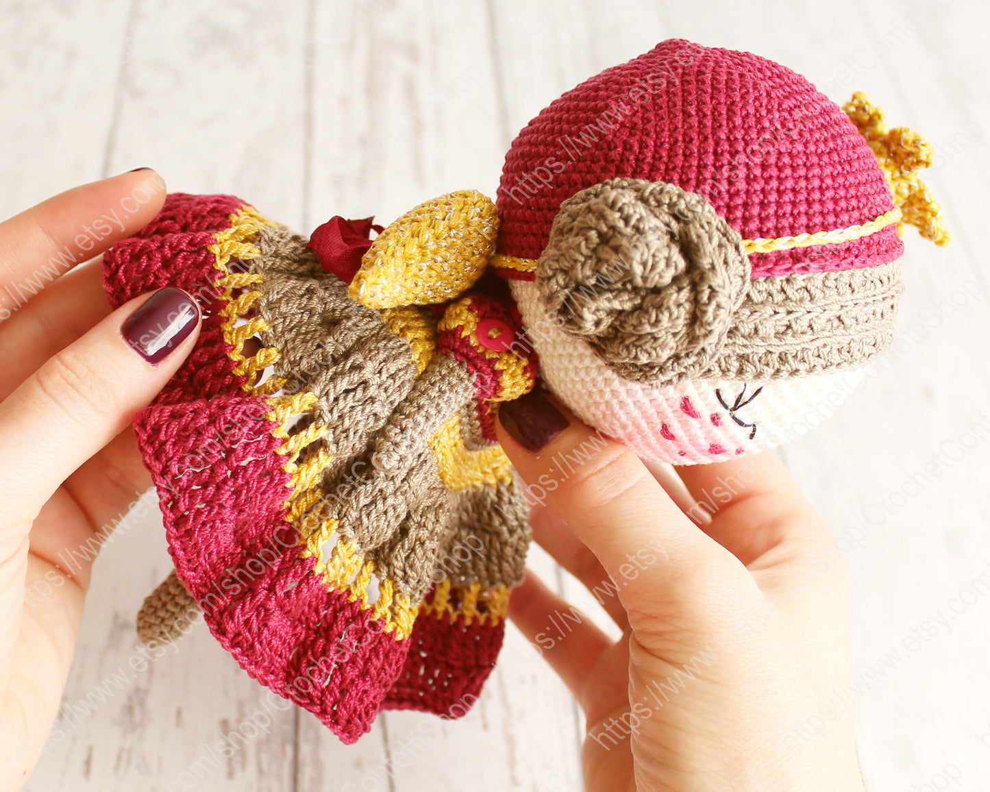 PDF Crochet Pattern Amigurumi Doll Princess, Crochet Dolls Pattern, DIY Cute Toy Pattern, Handmade Angel 20 cm / 7.8"