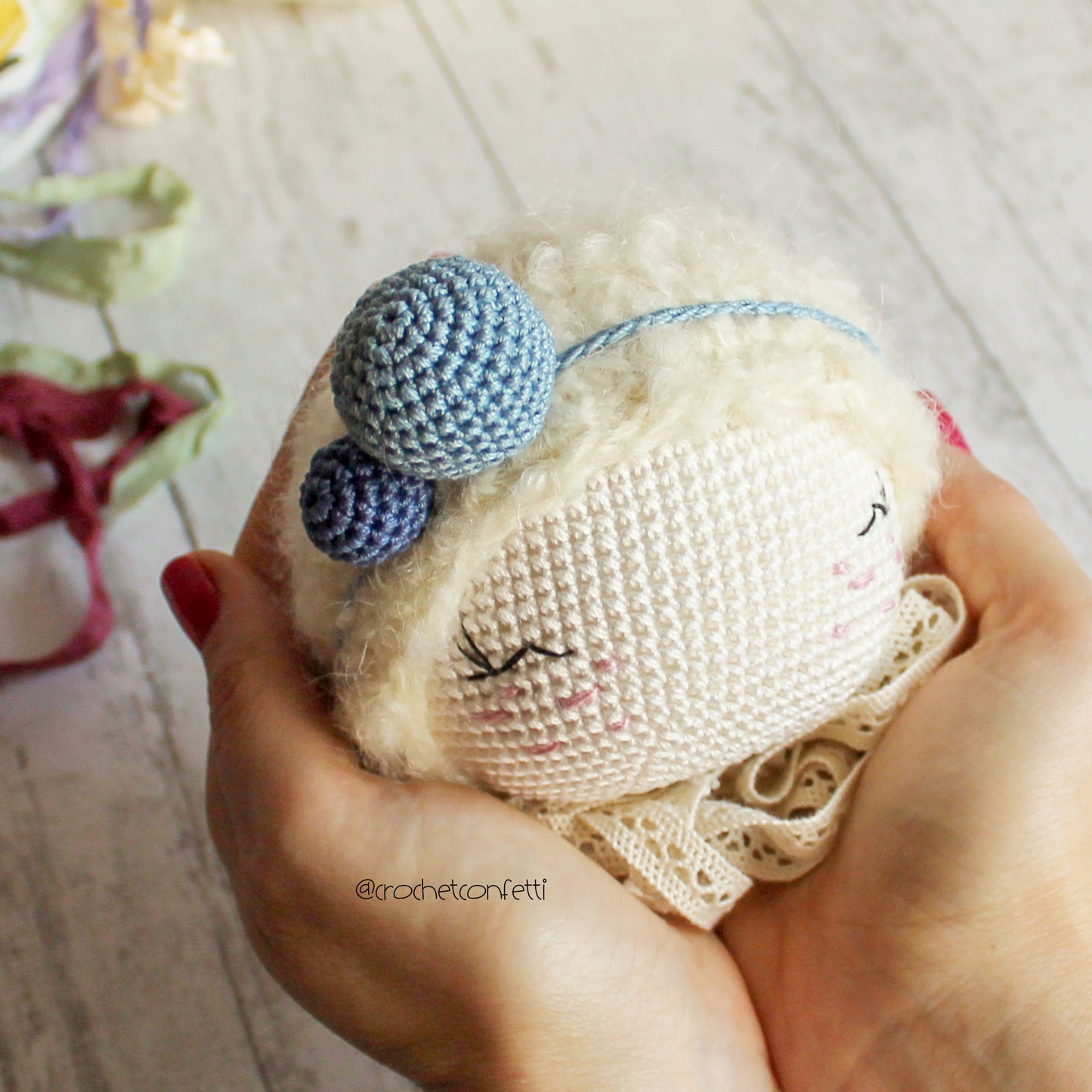 crochet doll snowgirl