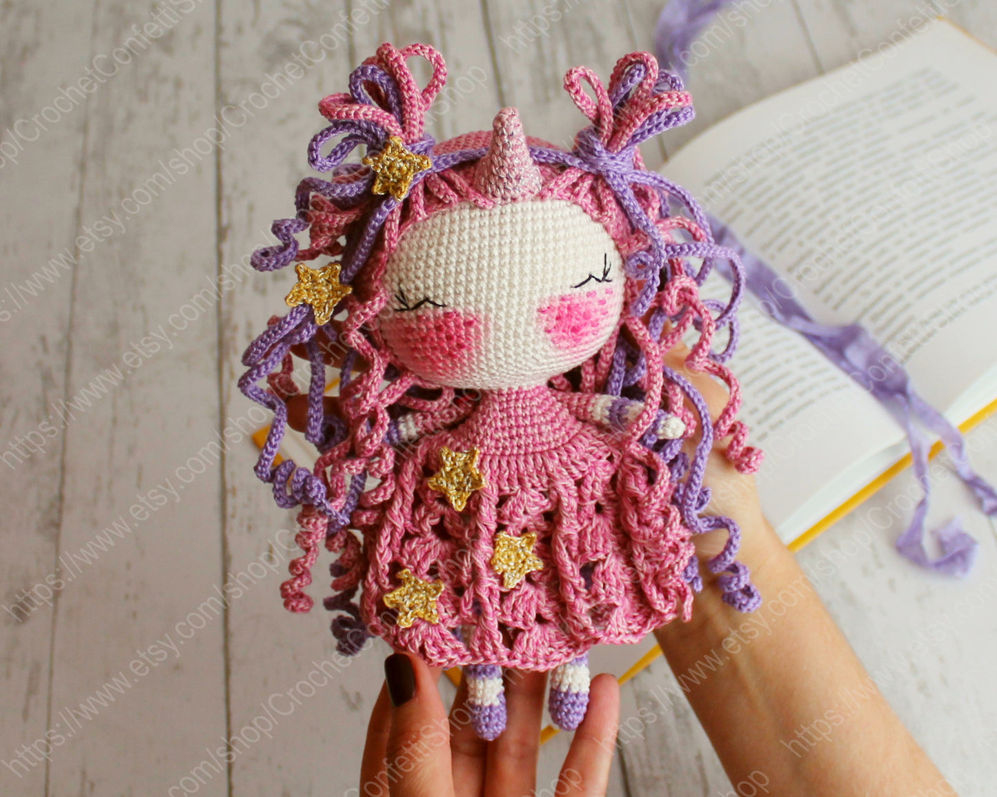 Patrón muñeca unicornio