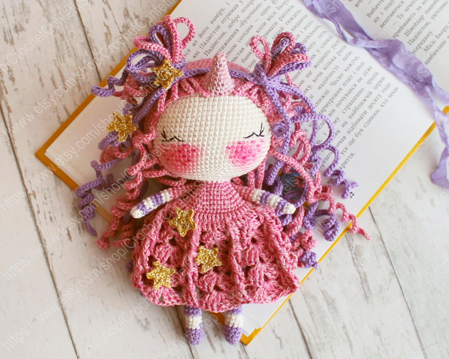 PDF SET AMIGURUMI TWO PATTERNS Doll Unicorn and Little doll Bear English