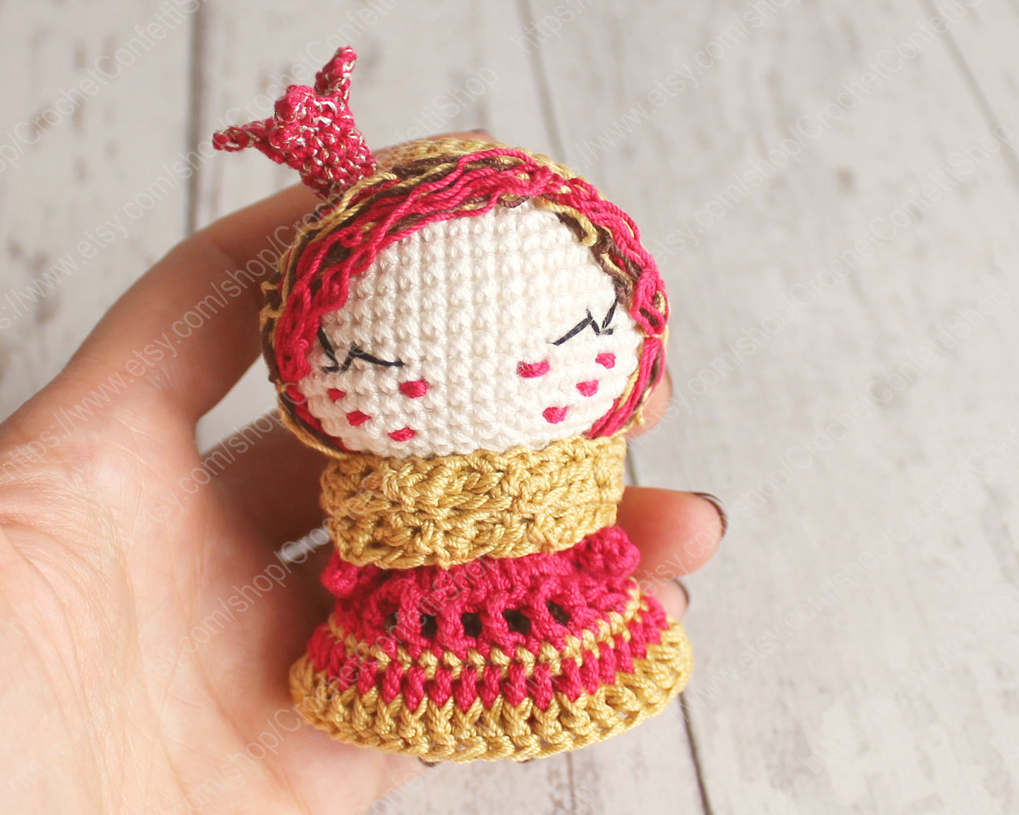 PDF Crochet Pattern Amigurumi Little Doll Princess ENGLISH