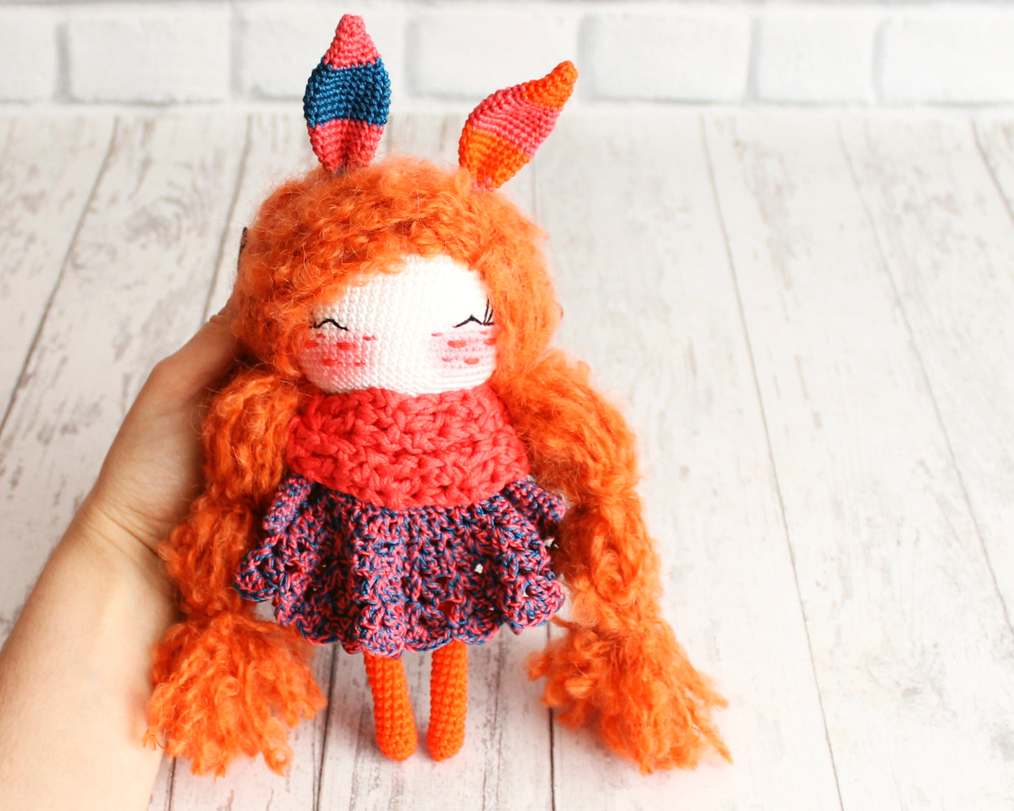 PDF PATTERN Crochet Little Bunny Doll, Crochet Amigurumi Rabbit, Crochet Dolls Pattern, DIY Doll, Little Toy 20 cm / 7.8", Crochet Gift Idea