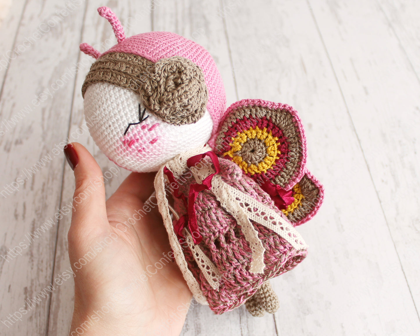 PDF SET Two Amigurumi Patterns, Amigurumi Butterfly, Amigurumi Marshmallow, DIY Doll, Stuffed Toy, Crochet Gift Idea