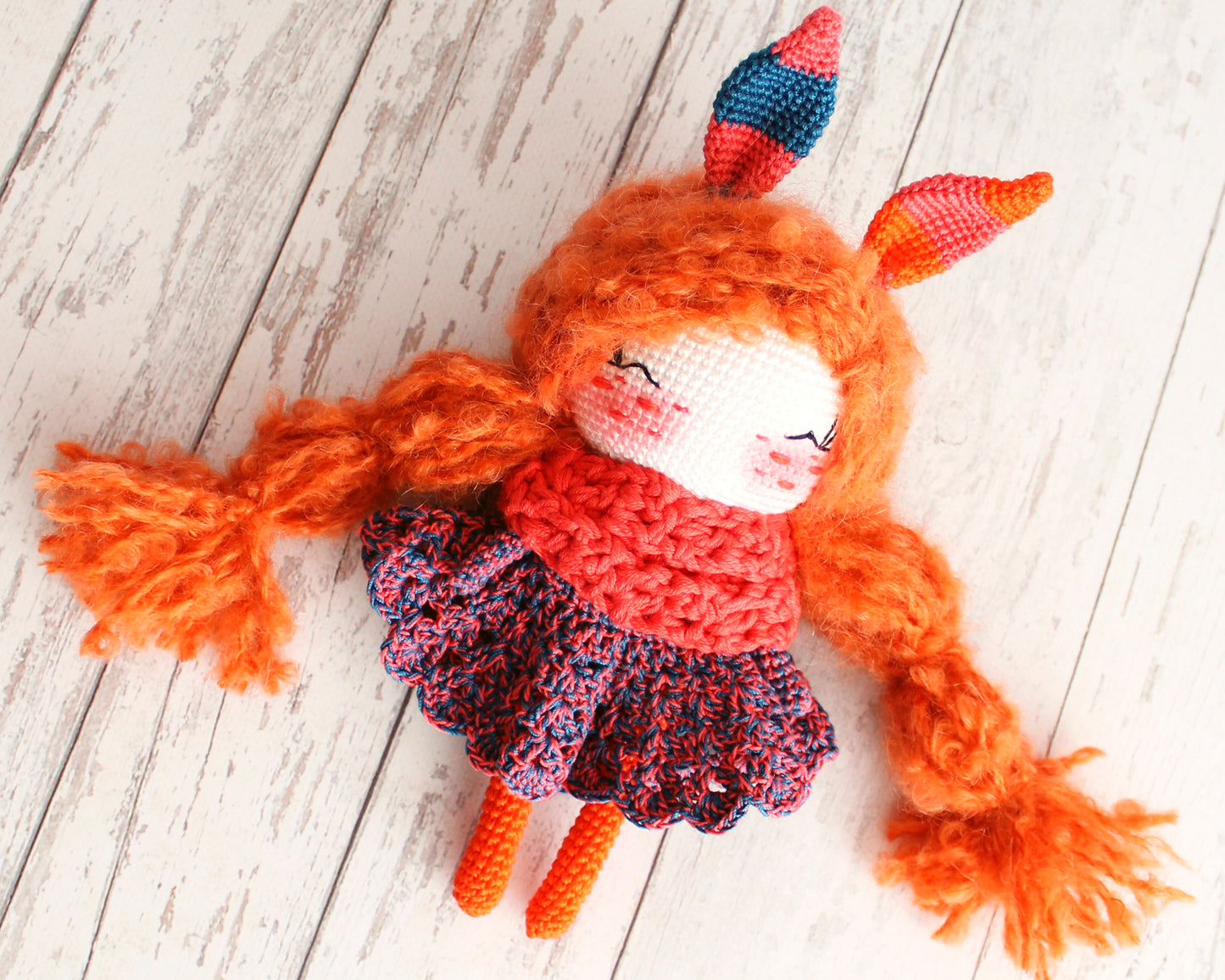 PDF PATTERN Crochet Little Bunny Doll, Crochet Amigurumi Rabbit, Crochet Dolls Pattern, DIY Doll, Little Toy 20 cm / 7.8", Crochet Gift Idea