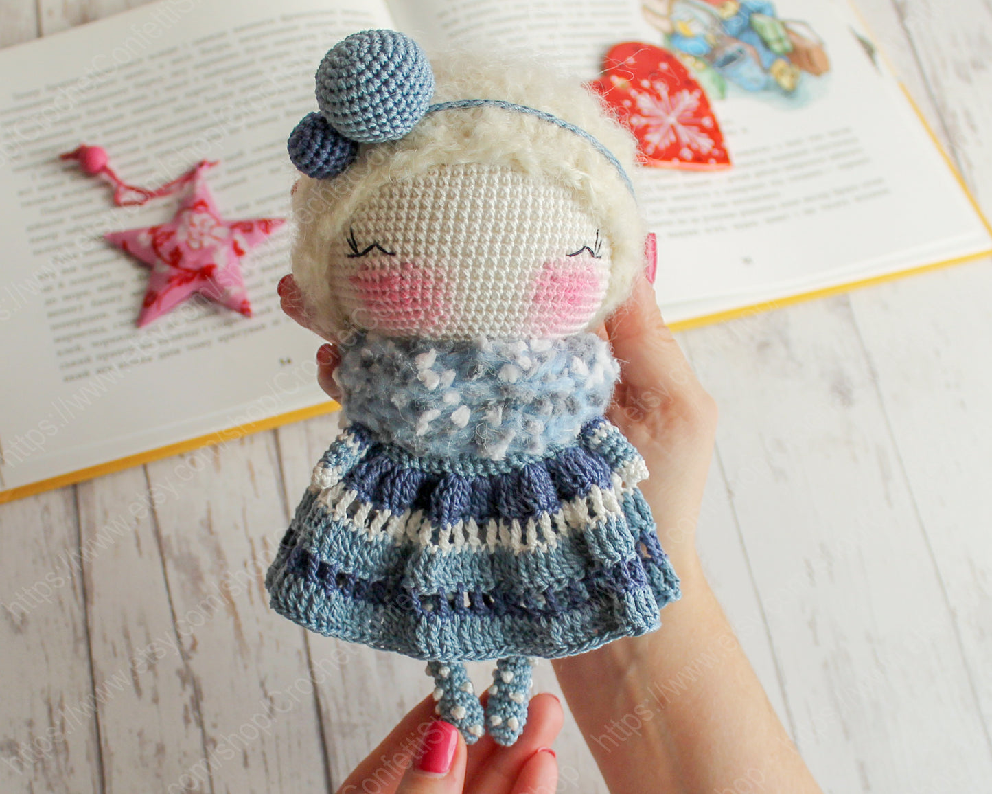 crochet doll snowgirl