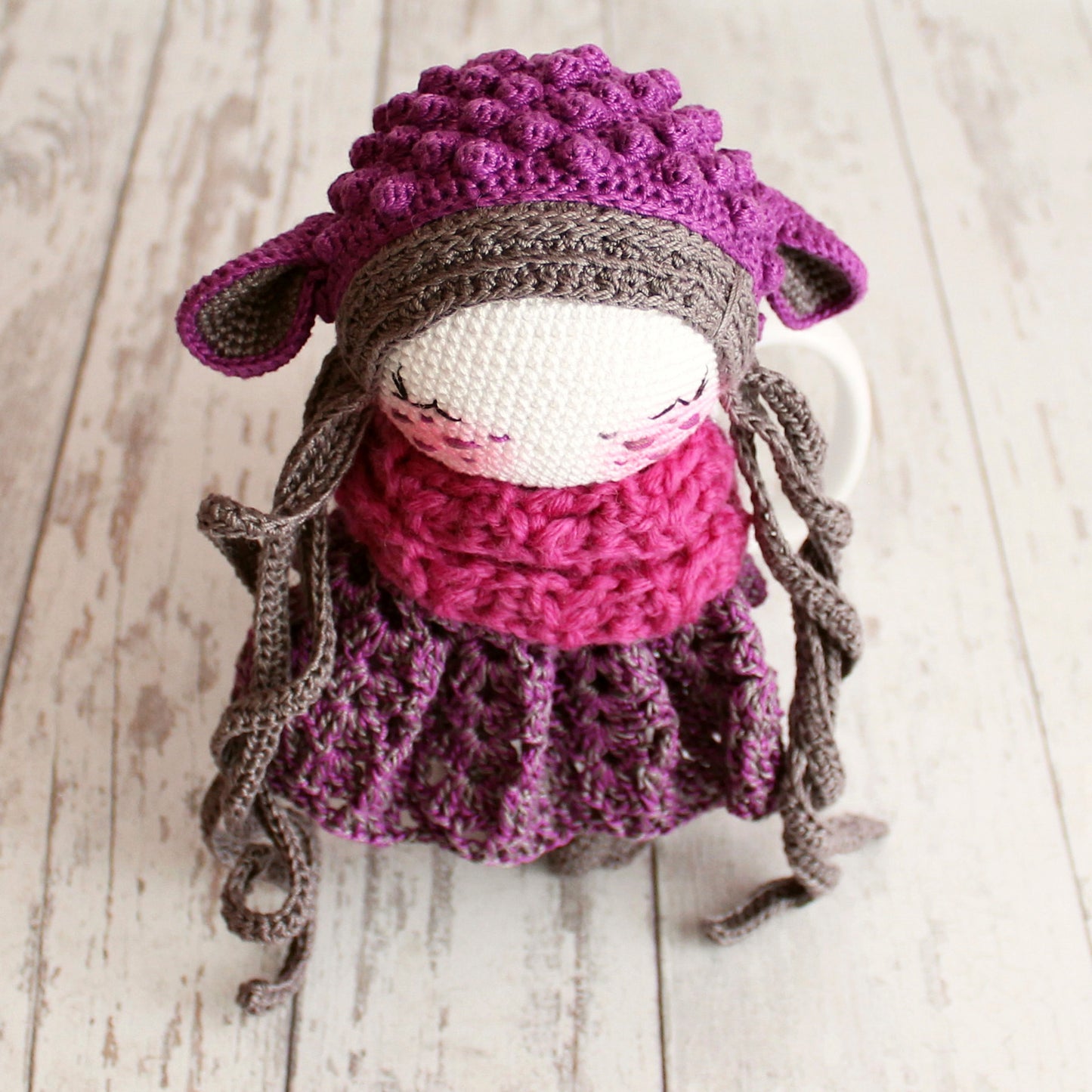 PDF SET Two Amigurumi Patterns, Amigurumi Doll Sheep, Amigurumi Little Flower Elf, DIY Doll, Stuffed Toy, Crochet Gift Idea