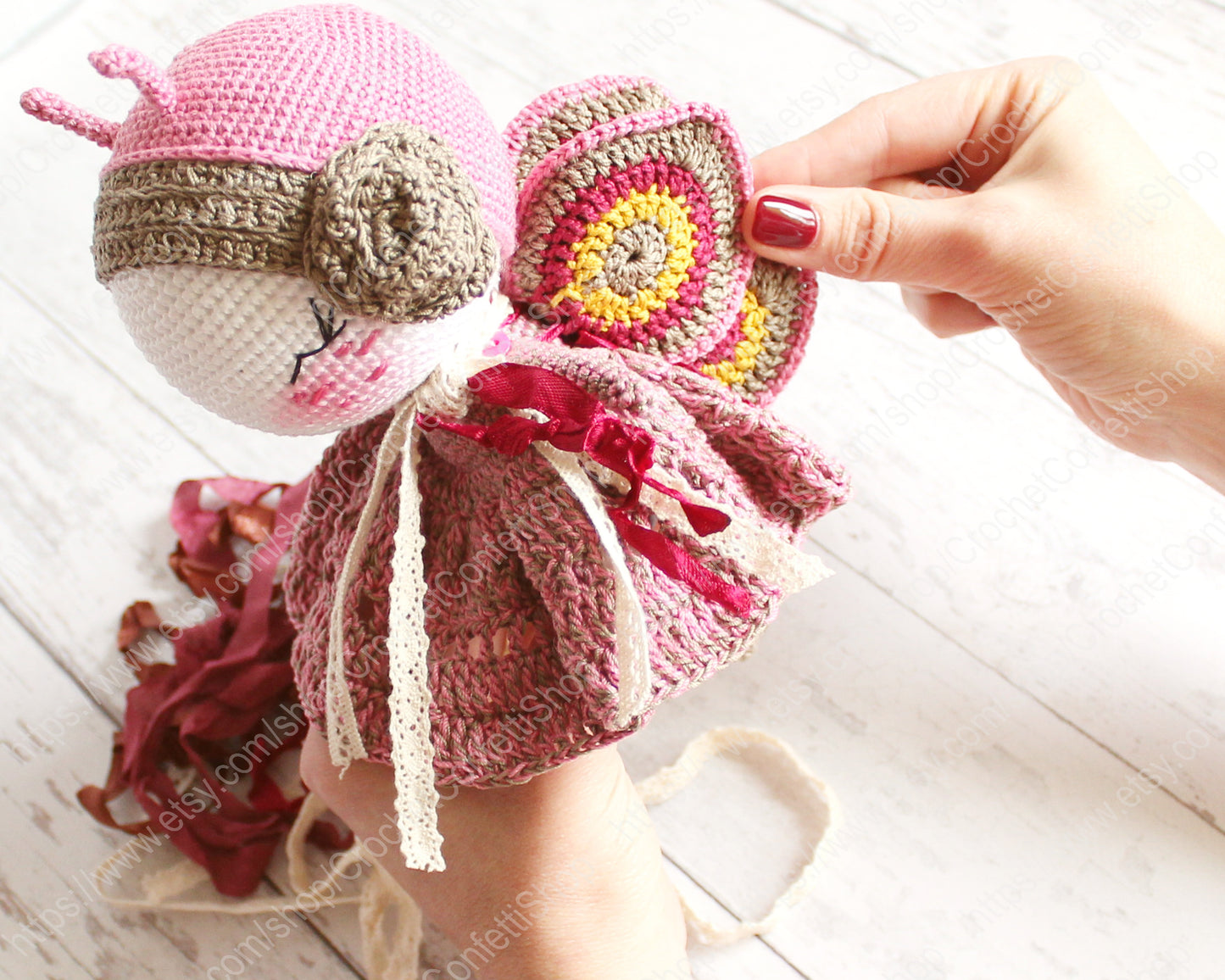 PDF SET Two Amigurumi Patterns, Amigurumi Butterfly, Amigurumi Marshmallow, DIY Doll, Stuffed Toy, Crochet Gift Idea
