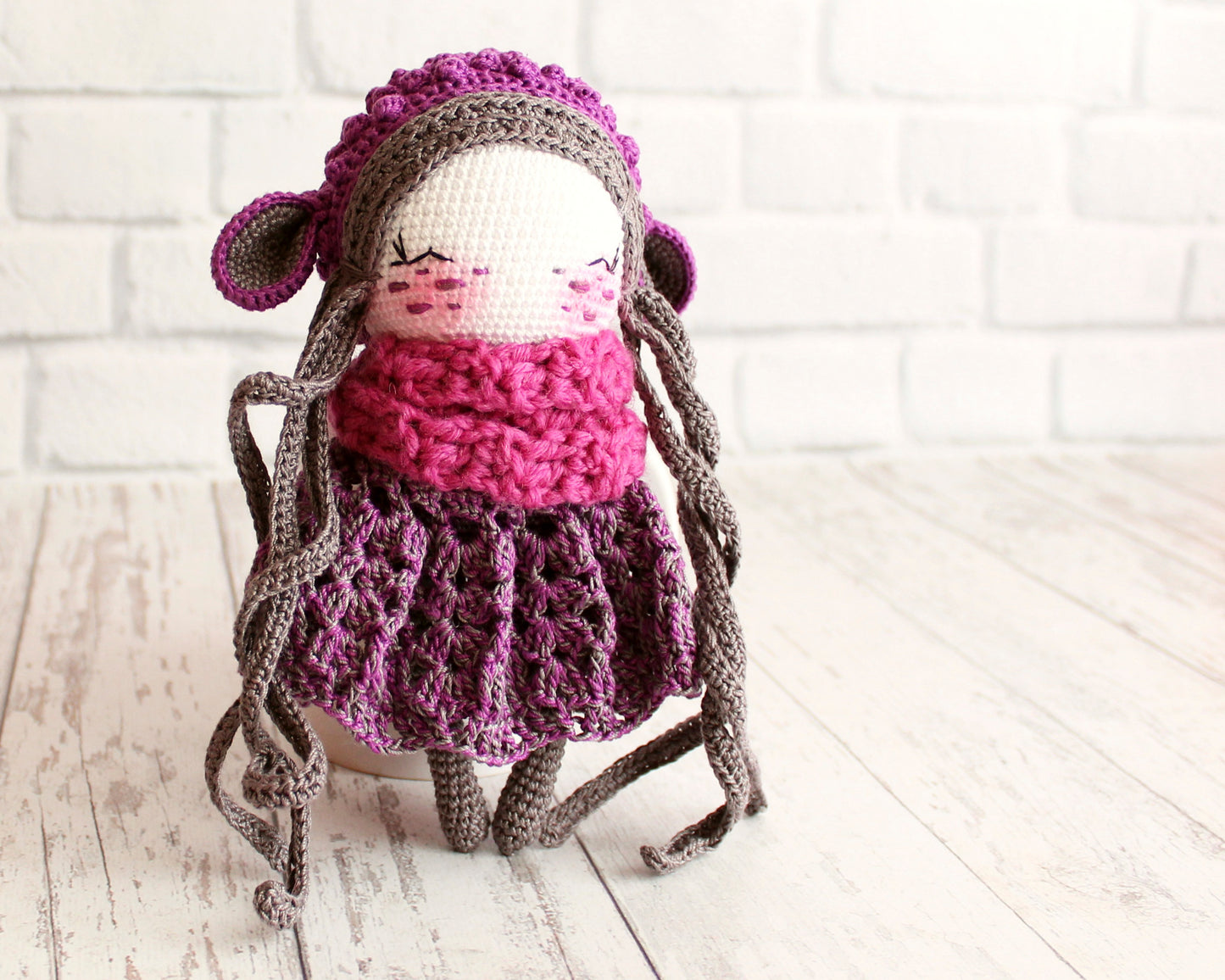 PDF SET Two Amigurumi Patterns, Amigurumi Doll Sheep, Amigurumi Little Flower Elf, DIY Doll, Stuffed Toy, Crochet Gift Idea