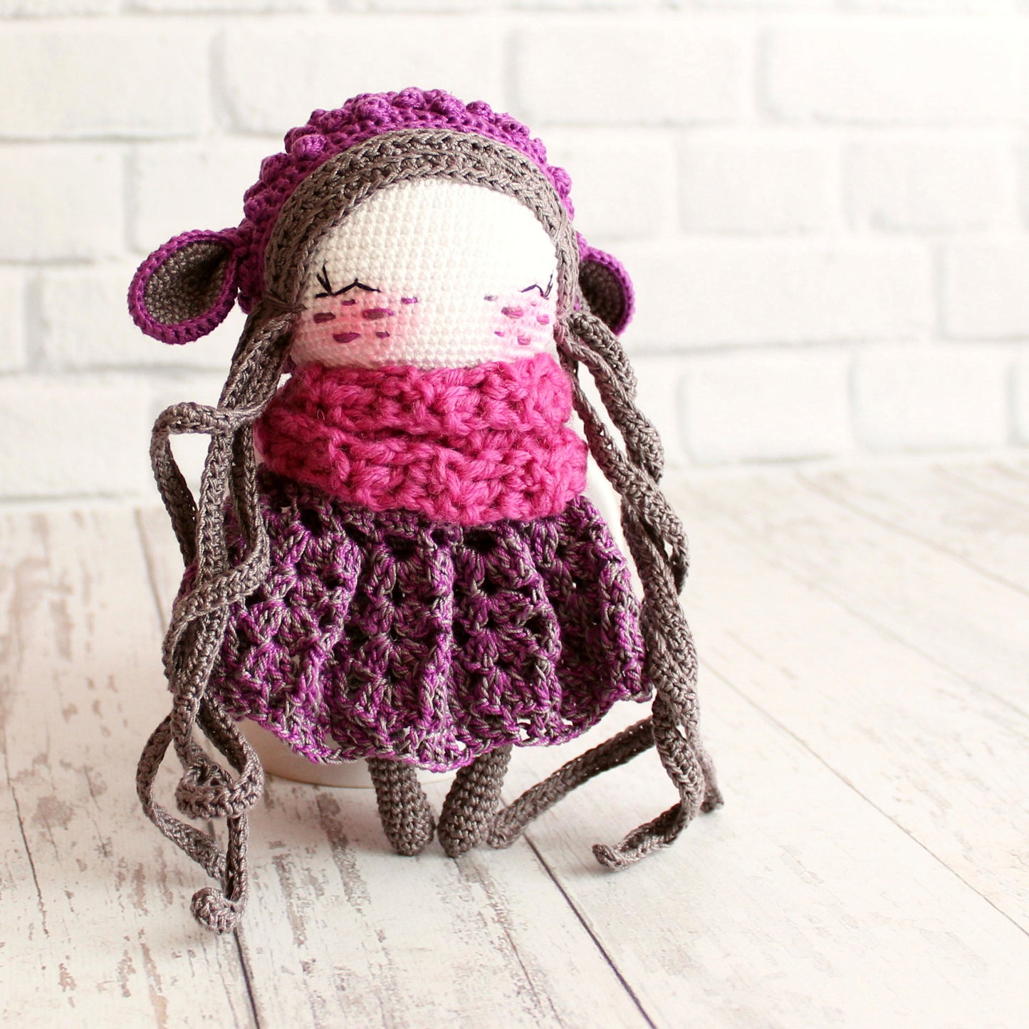 Crochet amigurumi doll sheep