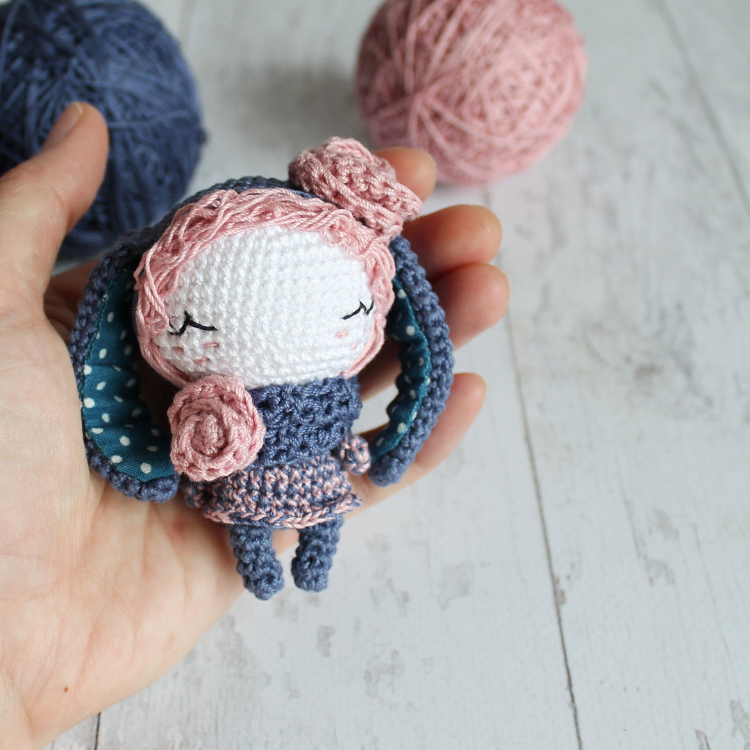 PDF SET AMIGURUMI TWO PATTERNS Doll Witch and little doll Bunny ENGLISH