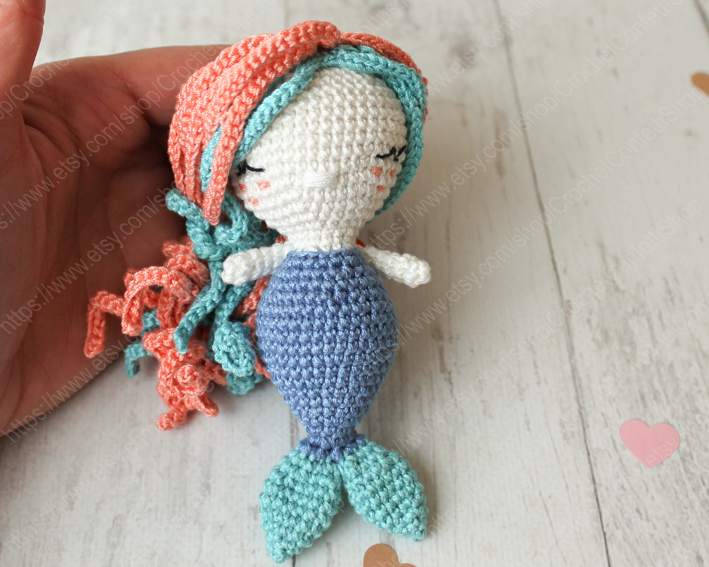 Crochet amigururmi pattern Little Mermaid English