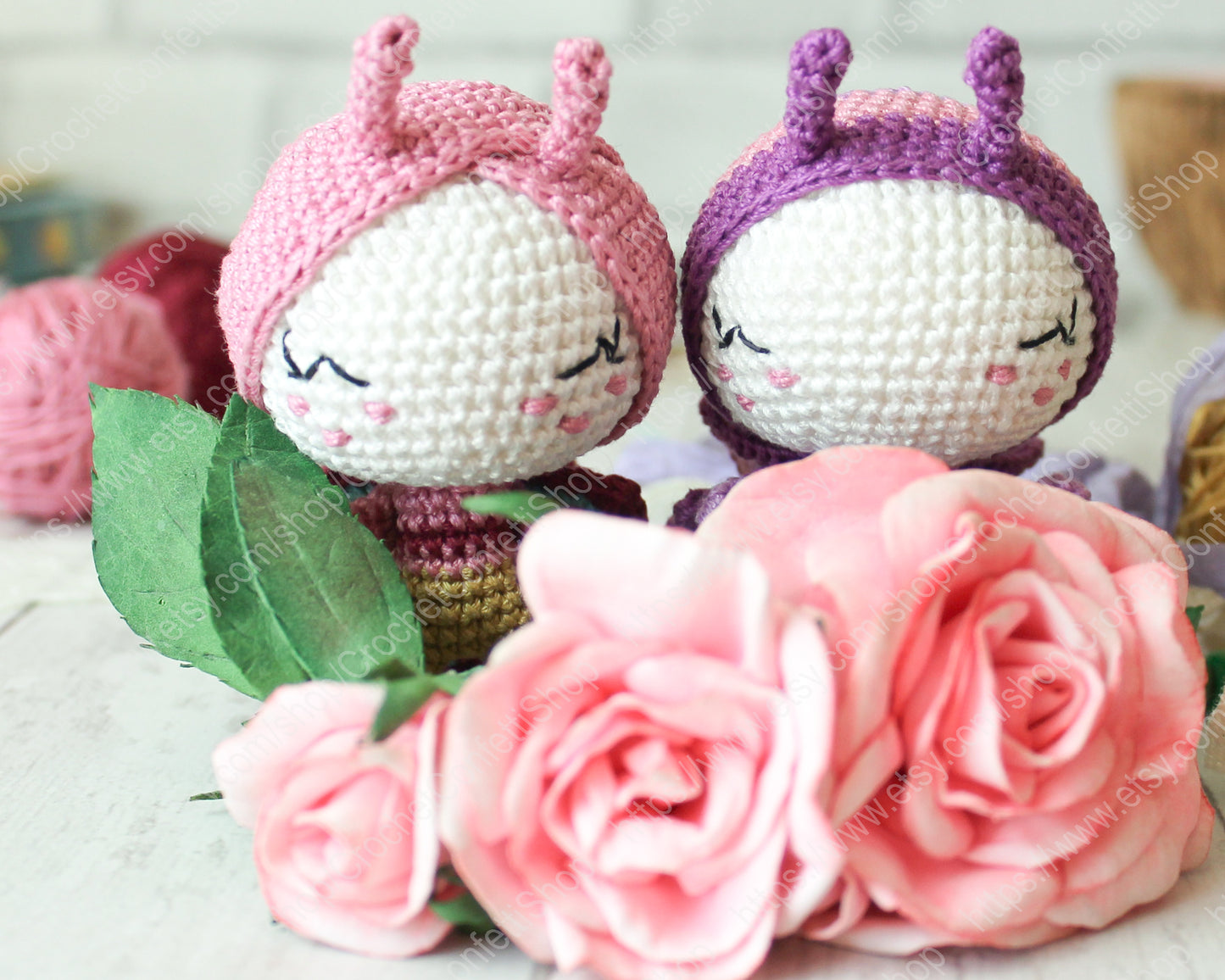 PDF Pattern Crochet Butterflies, Amigurumi Mini Dolls ENGLISH