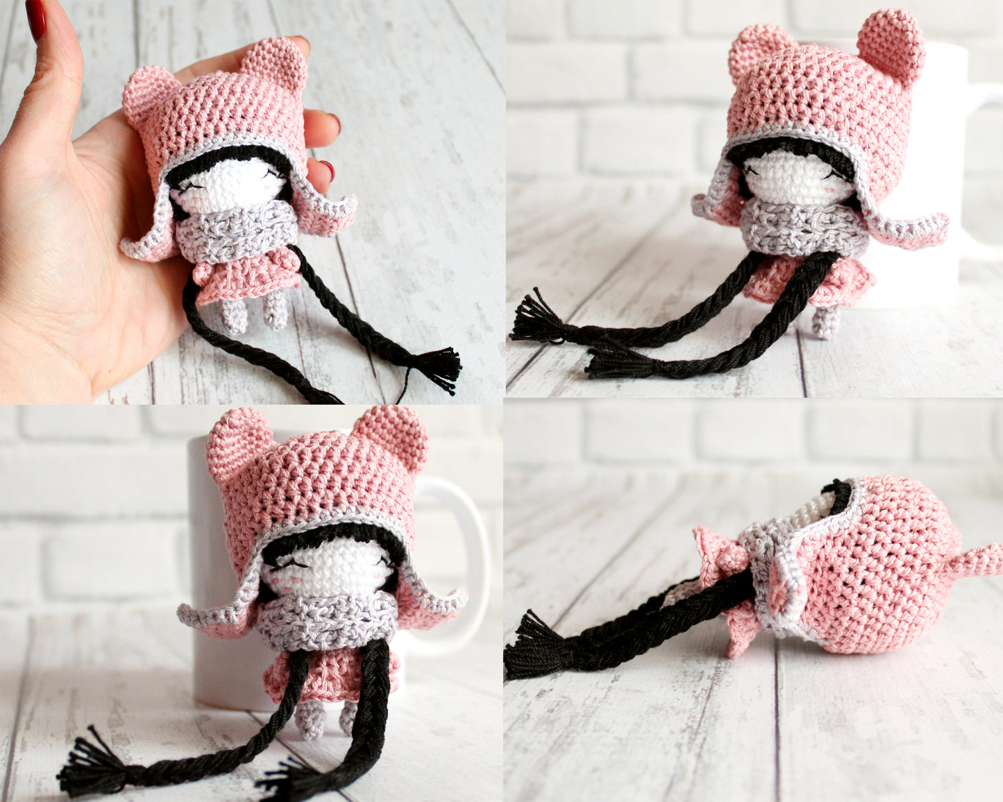 PDF Amigurumi Pattern Doll, Crochet Little Bear, Cute Amigurumi, Crochet Stuffed Toy, Handmade Gift Idea 9 cm/3.5"