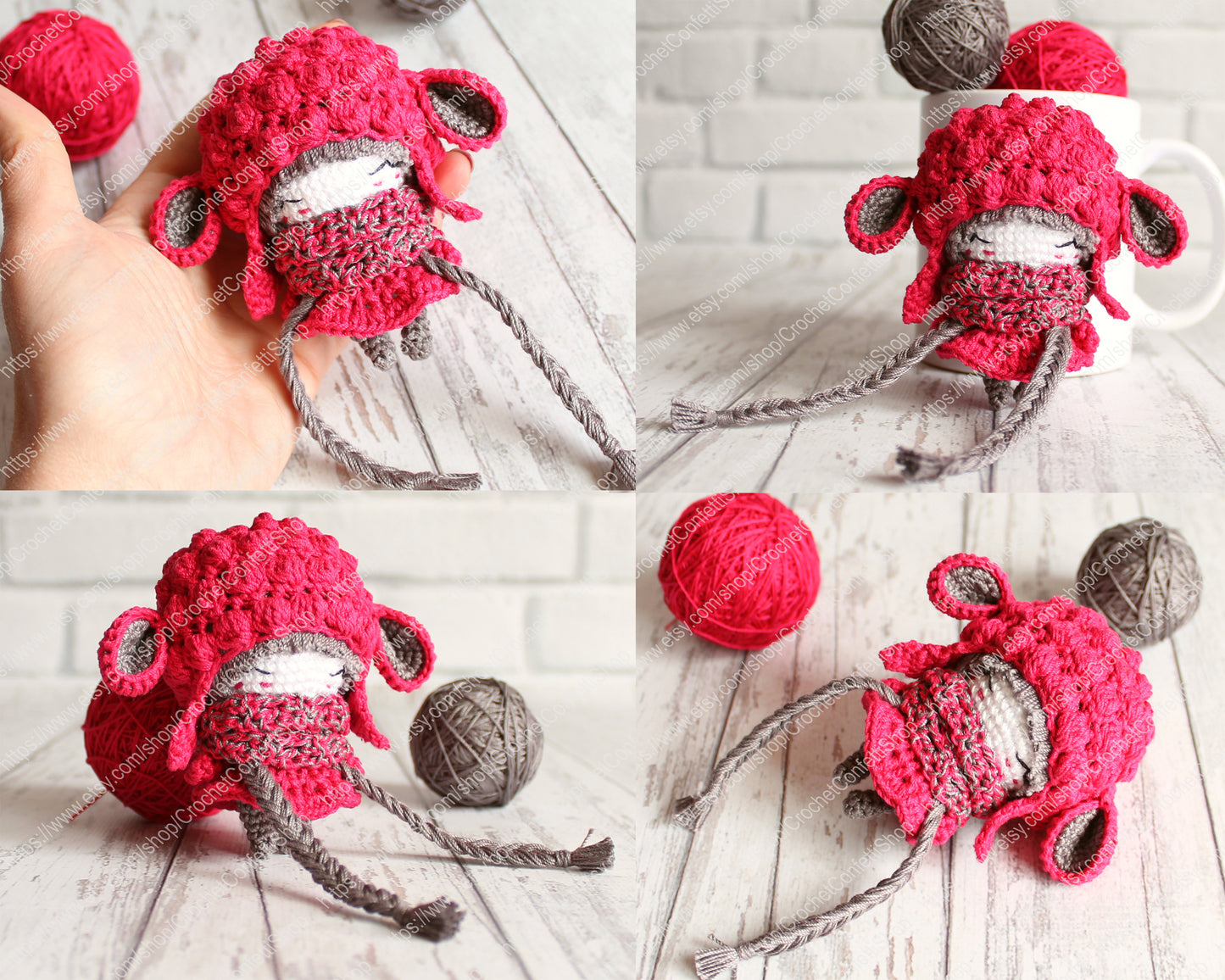 PDF SET Two Amigurumi Patterns, Crochet Fox , Amigurumi Little Sheep, Handmade Gift Ideas, DIY Doll, Cute Little Stuffed Toy