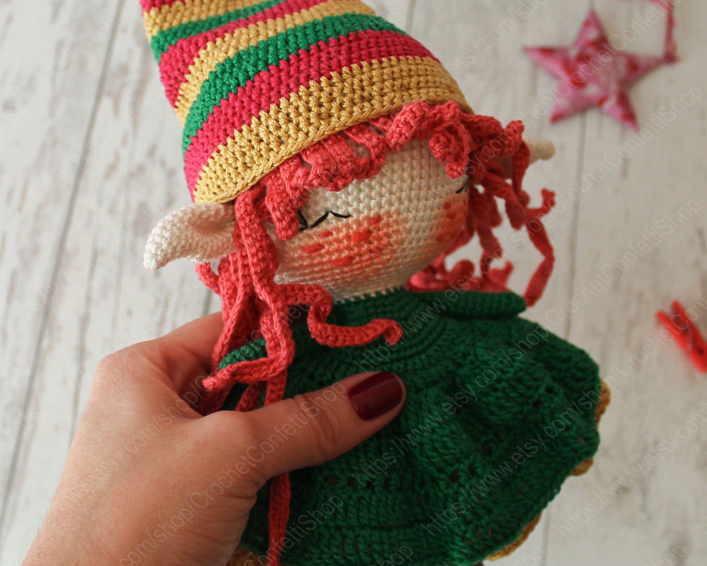 Patrón de la muñeca elfo de navidad