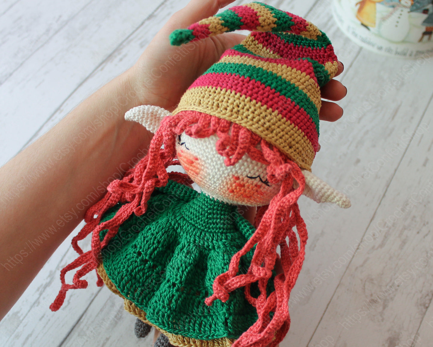 Patrón de la muñeca elfo de navidad
