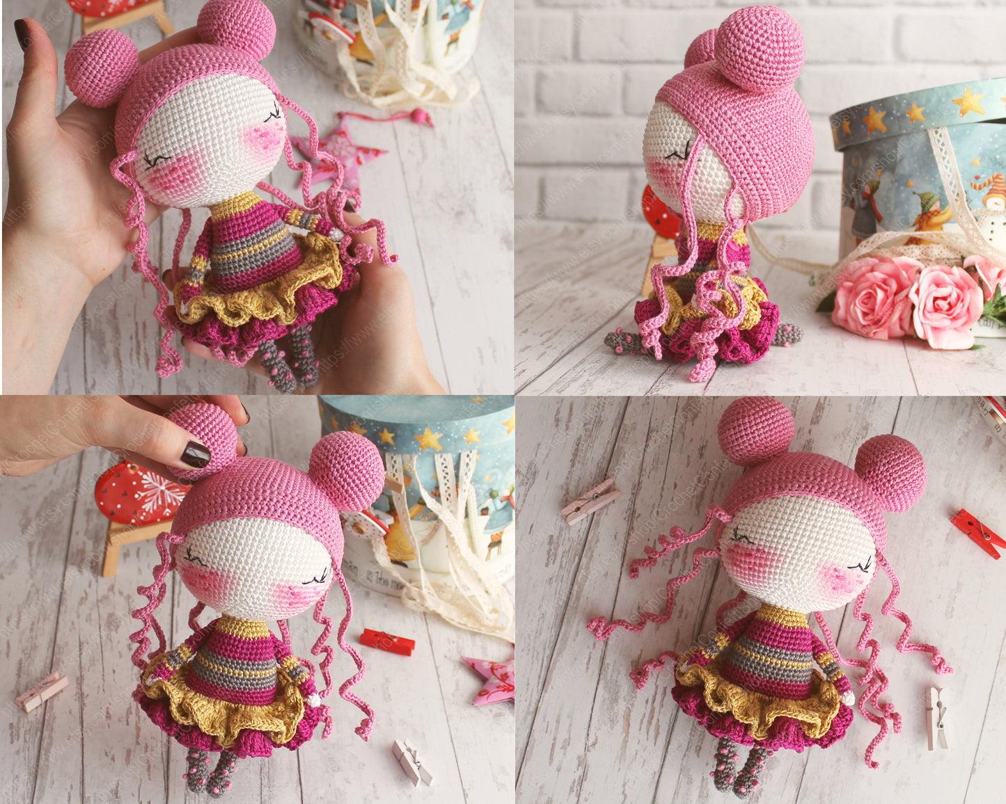 PDF Pattern Amigurumi Doll, Crochet Toy, DIY Cute Toy Pattern, Stuffed Toy, Handmade Best Gift 21 cm / 8.3"