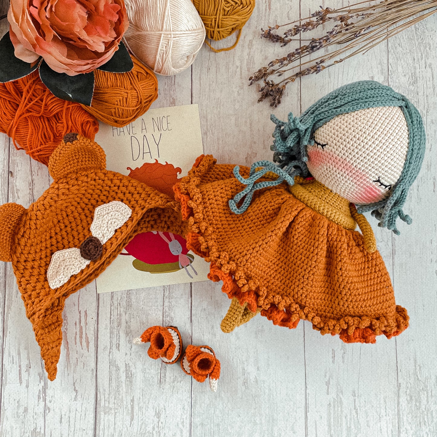 PDF Crochet PATTERN Amigurumi Doll Cute Fox English