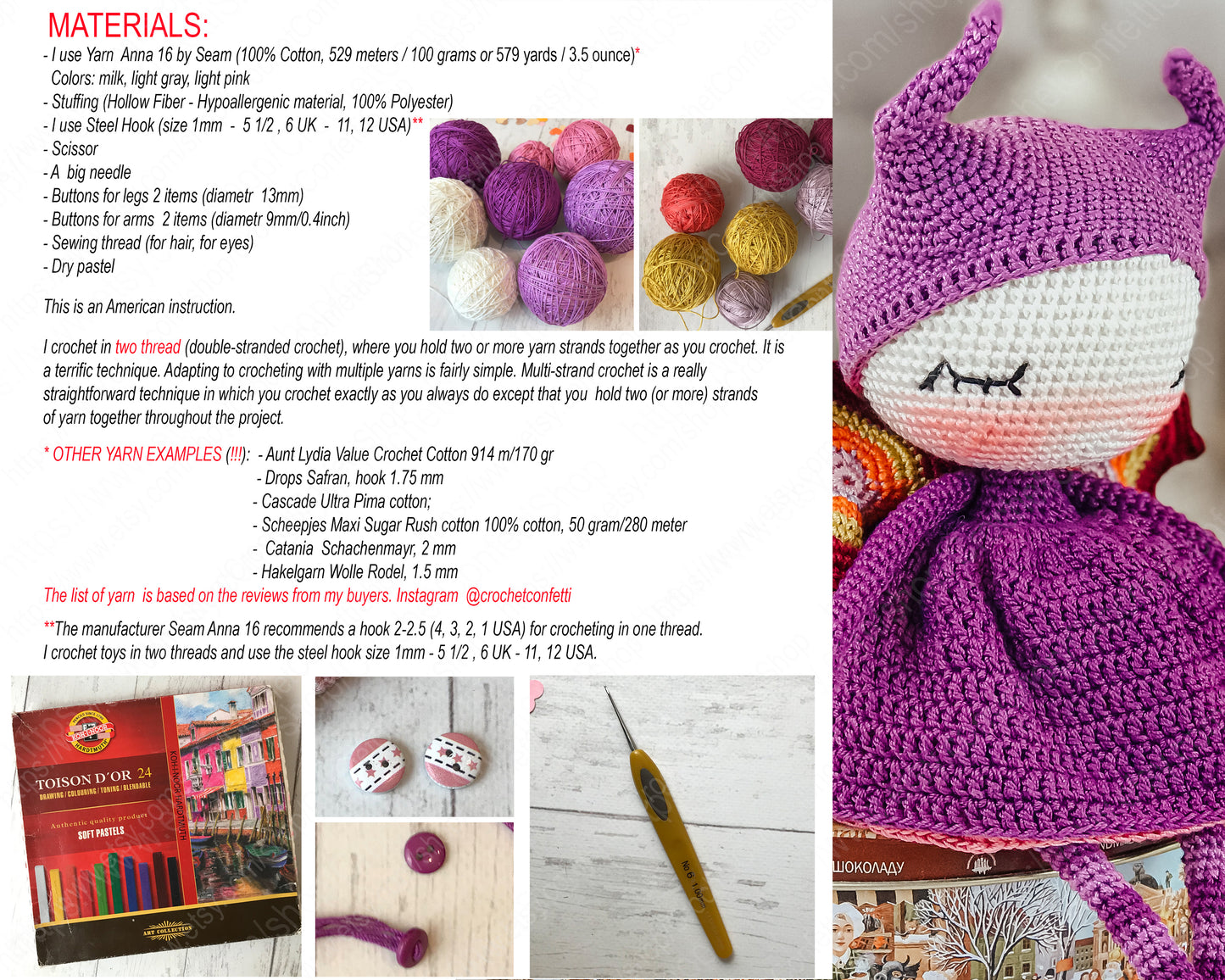 PDF CROCHET PATTERN Amigurumi Little Butterfly English