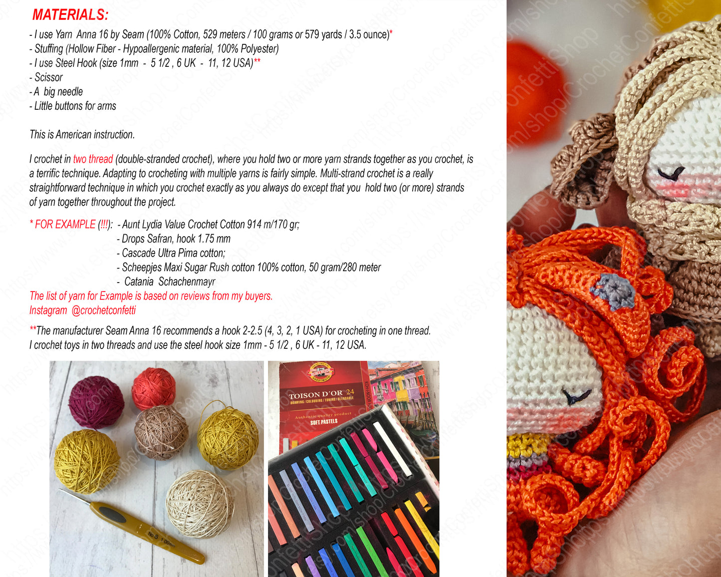 PDF Pattern Crochet Amigurumi Little Sleepy Fox and Sleepy Sheep English