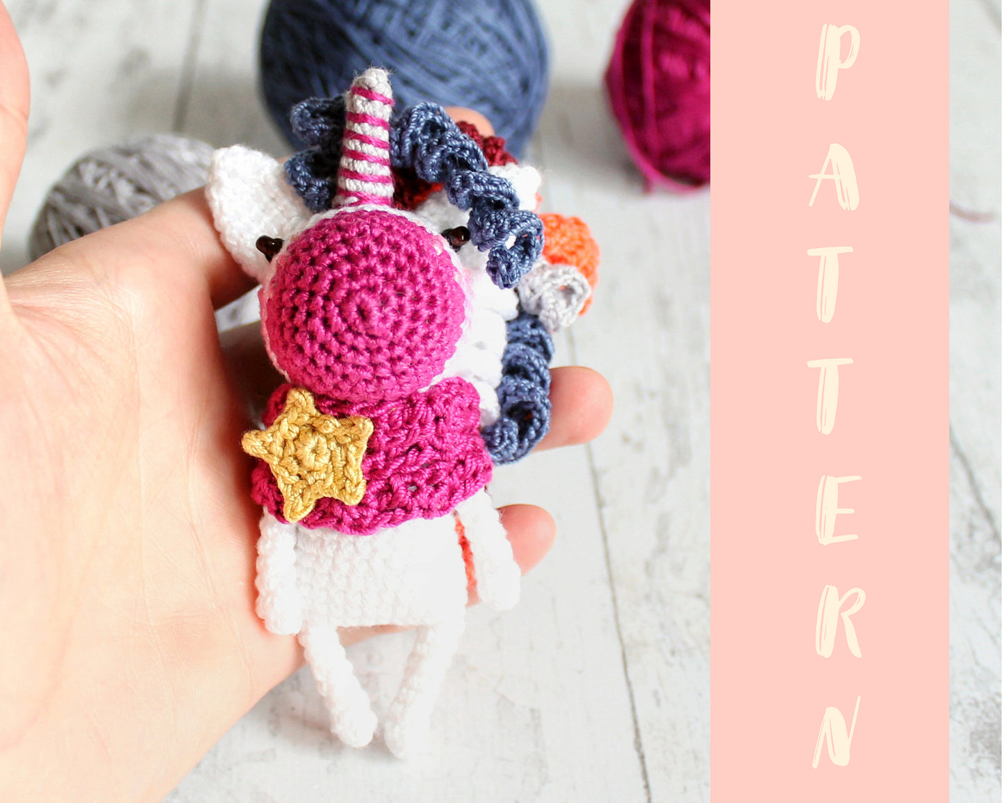Pattern Crochet Little Unicorn, Crochet Amigurumi Pattern English