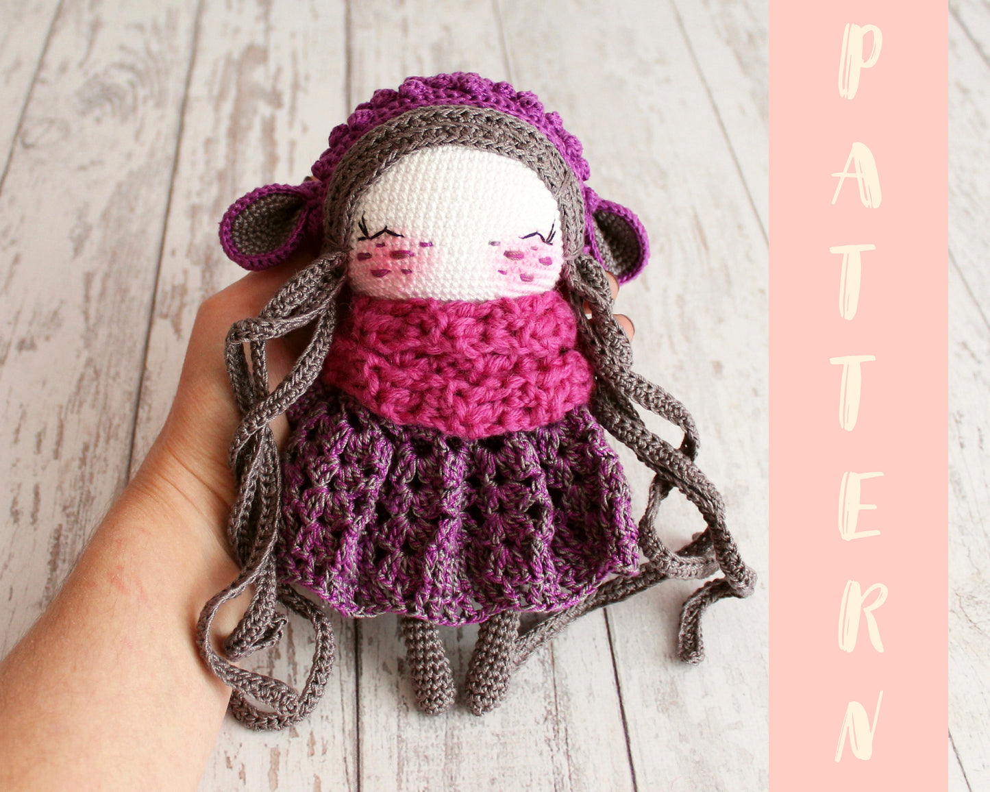 Crochet amigurumi doll sheep