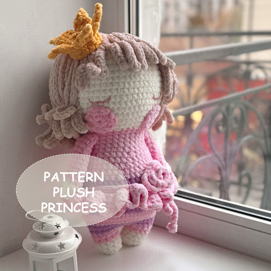 PDF CROCHET PATTERN Little PLUSH Princess, Tutorial  Amigurumi, Stuffed Toy ENGLISH