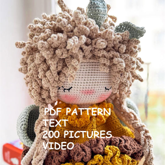 PDF Crochet Pattern Amigurumi Doll Friendly Bee - TUTORIAL with 200 pictures + VIDEO with Subtitles English