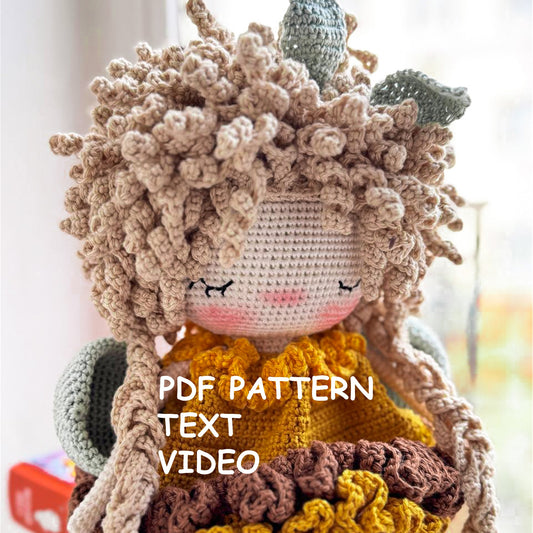 PDF Crochet Pattern Amigurumi Doll Friendly Bee - ONLY Text (without pictures) + VIDEO with Subtitles ENGLISH