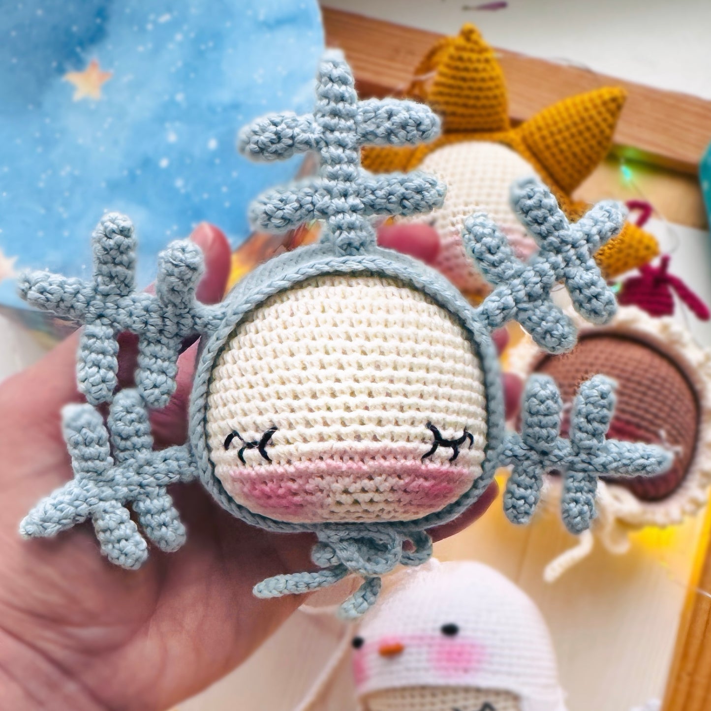 PDF Crochet Pattern Christmas ORNAMENT SET 7 Amigurumi in One Bundle  Snowman Star Snowflake  Christmas Tree  Elf Santa Clause  Gingerbread ENGLISH