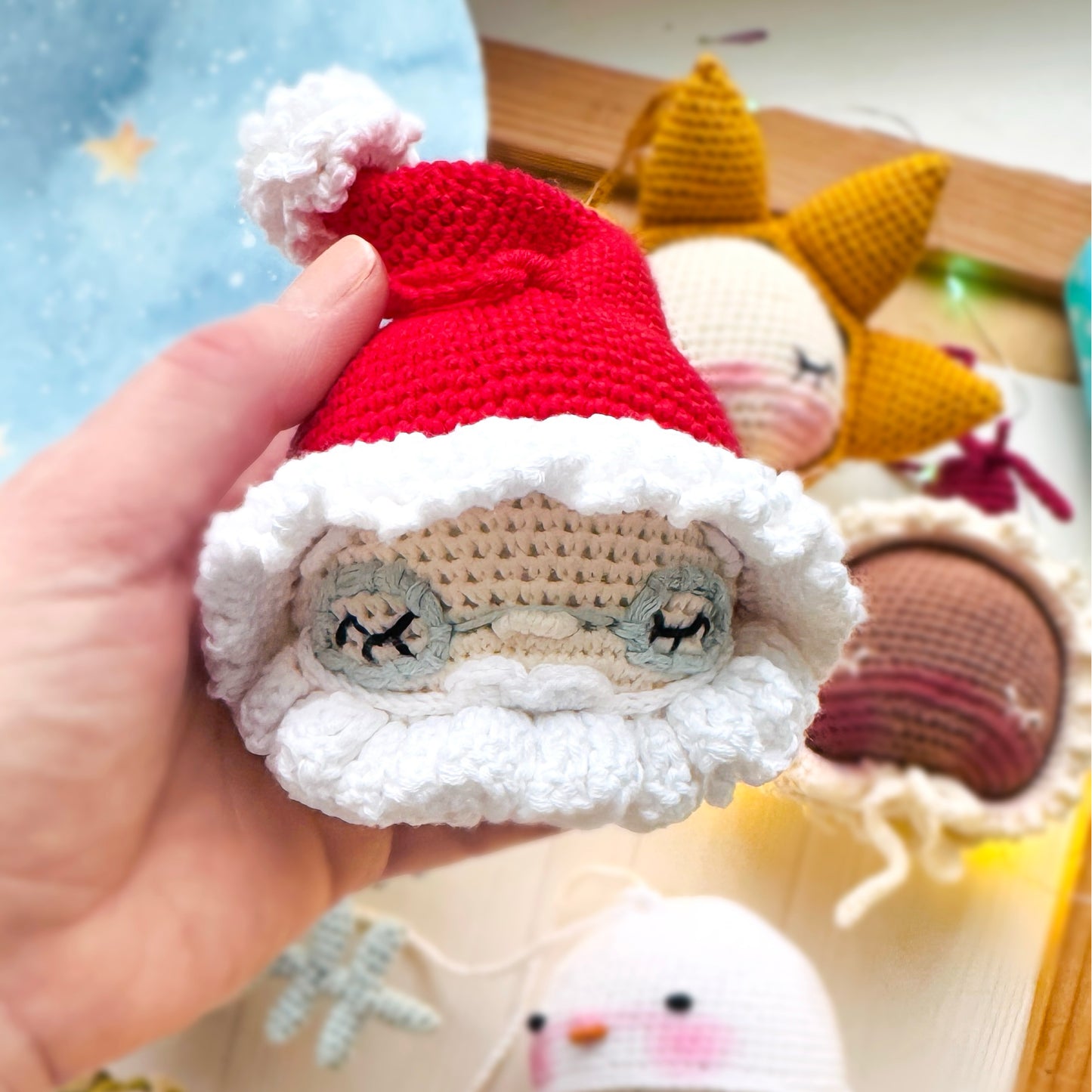 PDF Crochet Pattern Christmas ORNAMENT SET 7 Amigurumi in One Bundle  Snowman Star Snowflake  Christmas Tree  Elf Santa Clause  Gingerbread ENGLISH