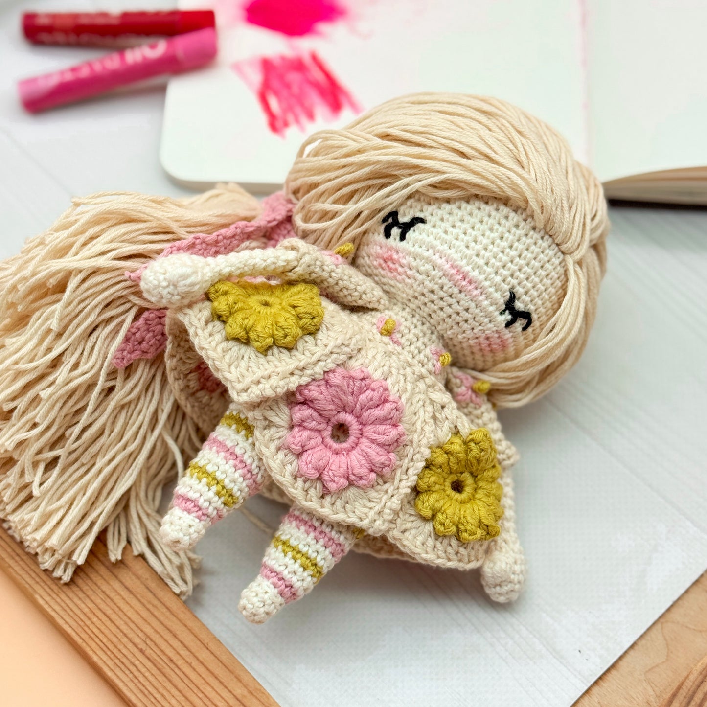 PDF Little Summer Girl Doll Crochet Pattern, Amigurumi Doll Pattern, Stuffed Toy Crochet, Handmade Gift Idea