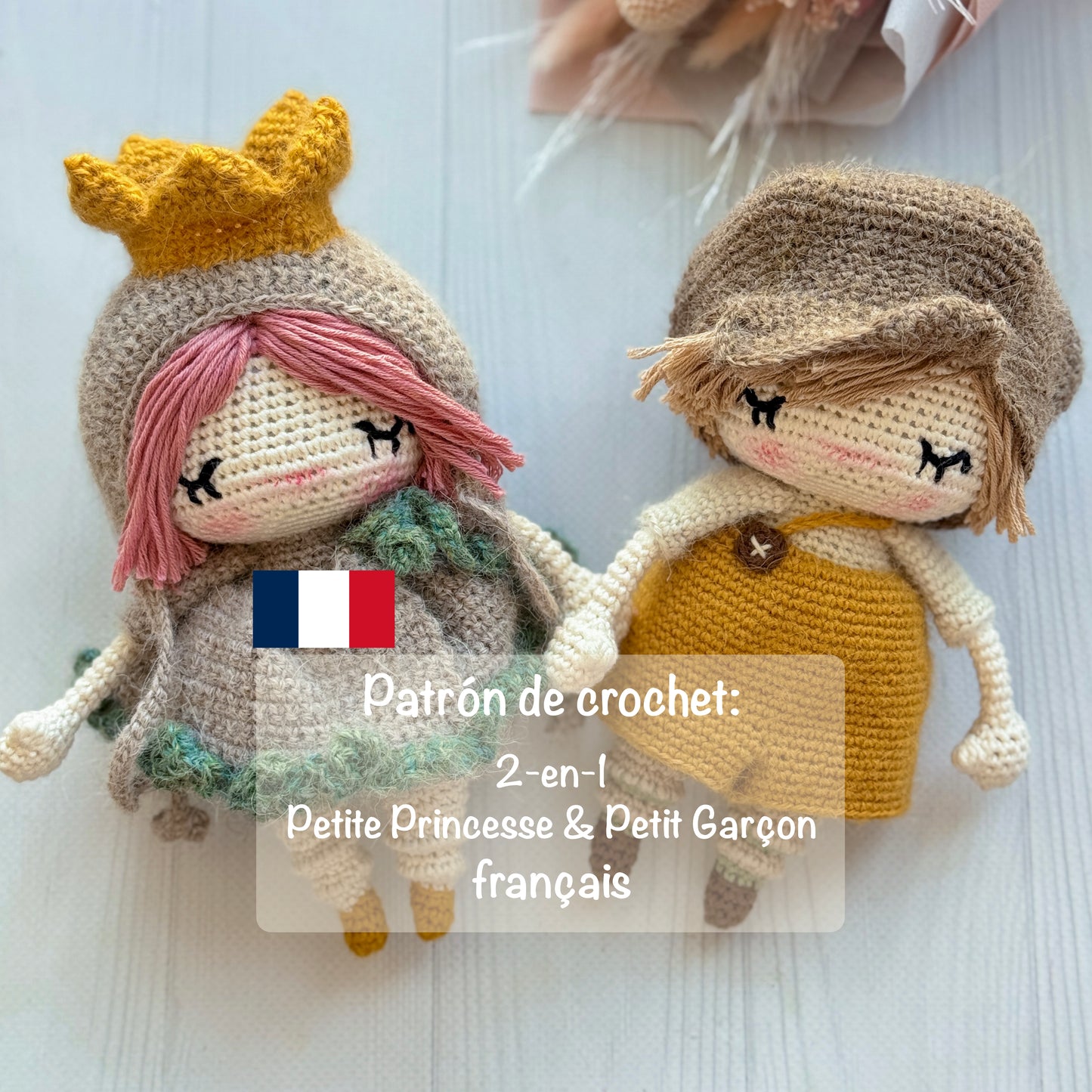 PDF Patrón de crochet:  2-en-1 Petite Princesse & Petit Garçon français