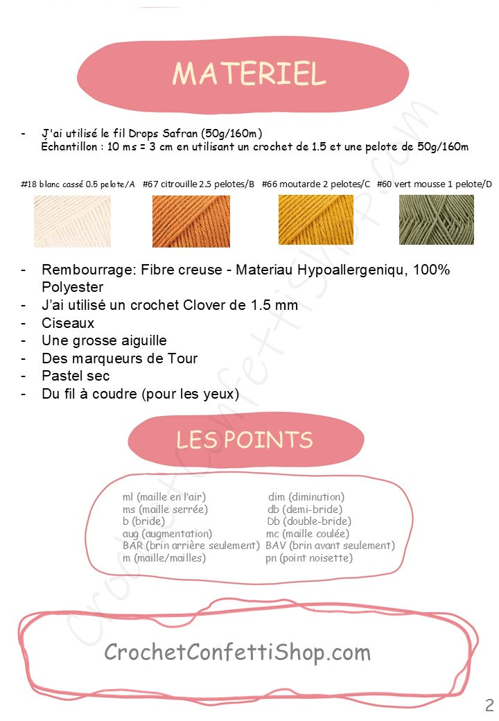 PDF Patron CITROUILLE AMICALE FRANÇAIS