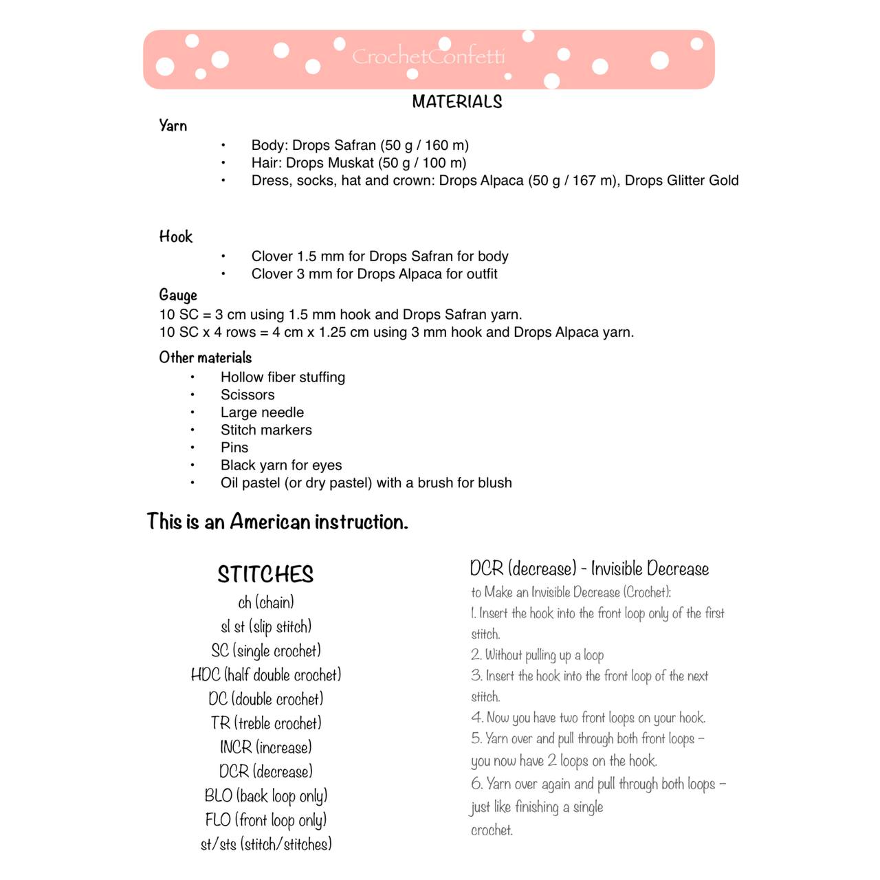 PDF PRINCESA ACOGEDORA – PATRÓN DE CROCHET ESPAÑOL