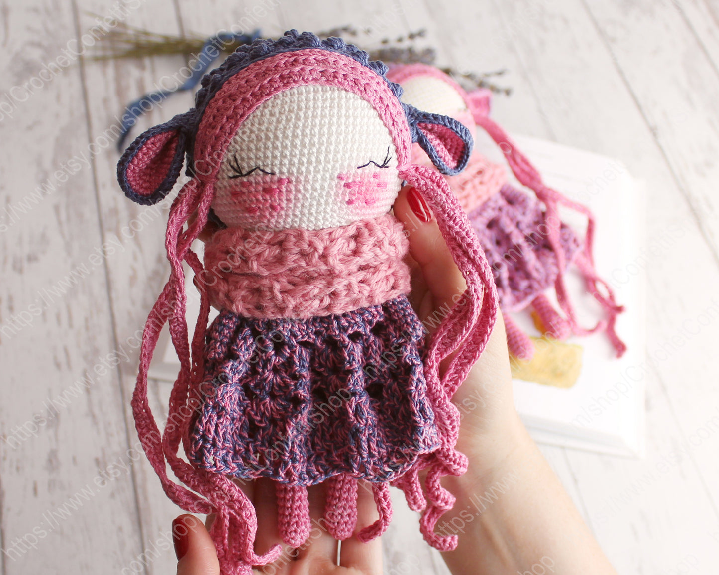 Crochet amigurumi doll sheep