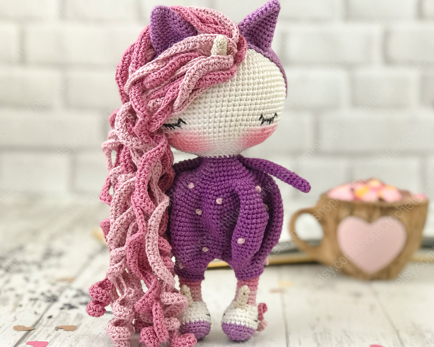 PDF Pattern Crochet Amigurumi Doll Sleepy Unicorn