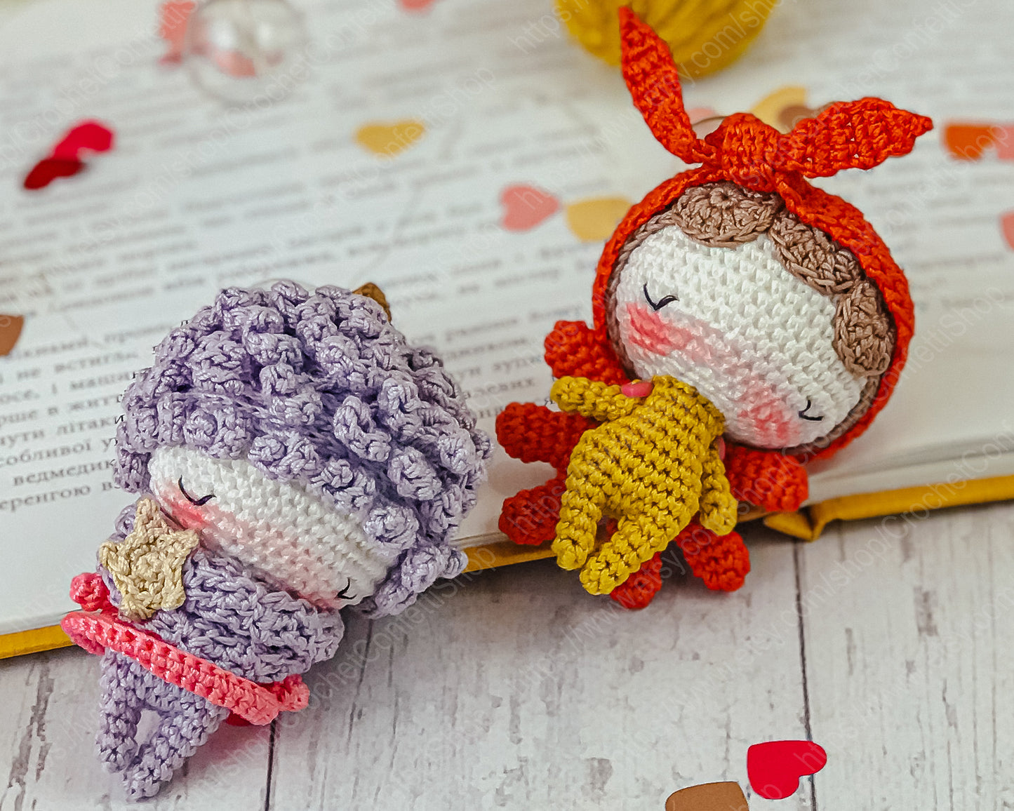 PDF Pattern Crochet Amigurumi Valentine Angel and Little Angel