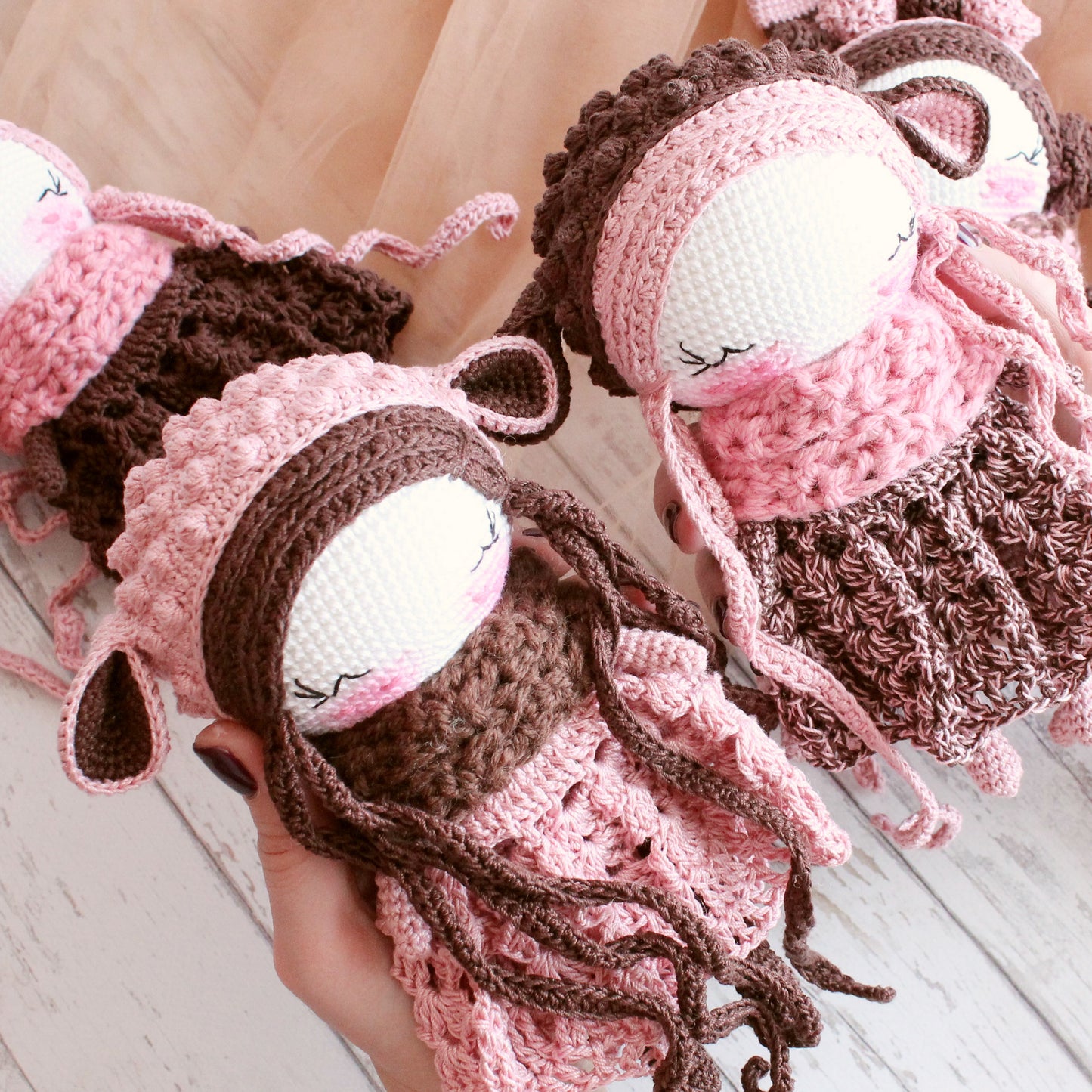 Crochet amigurumi doll sheep
