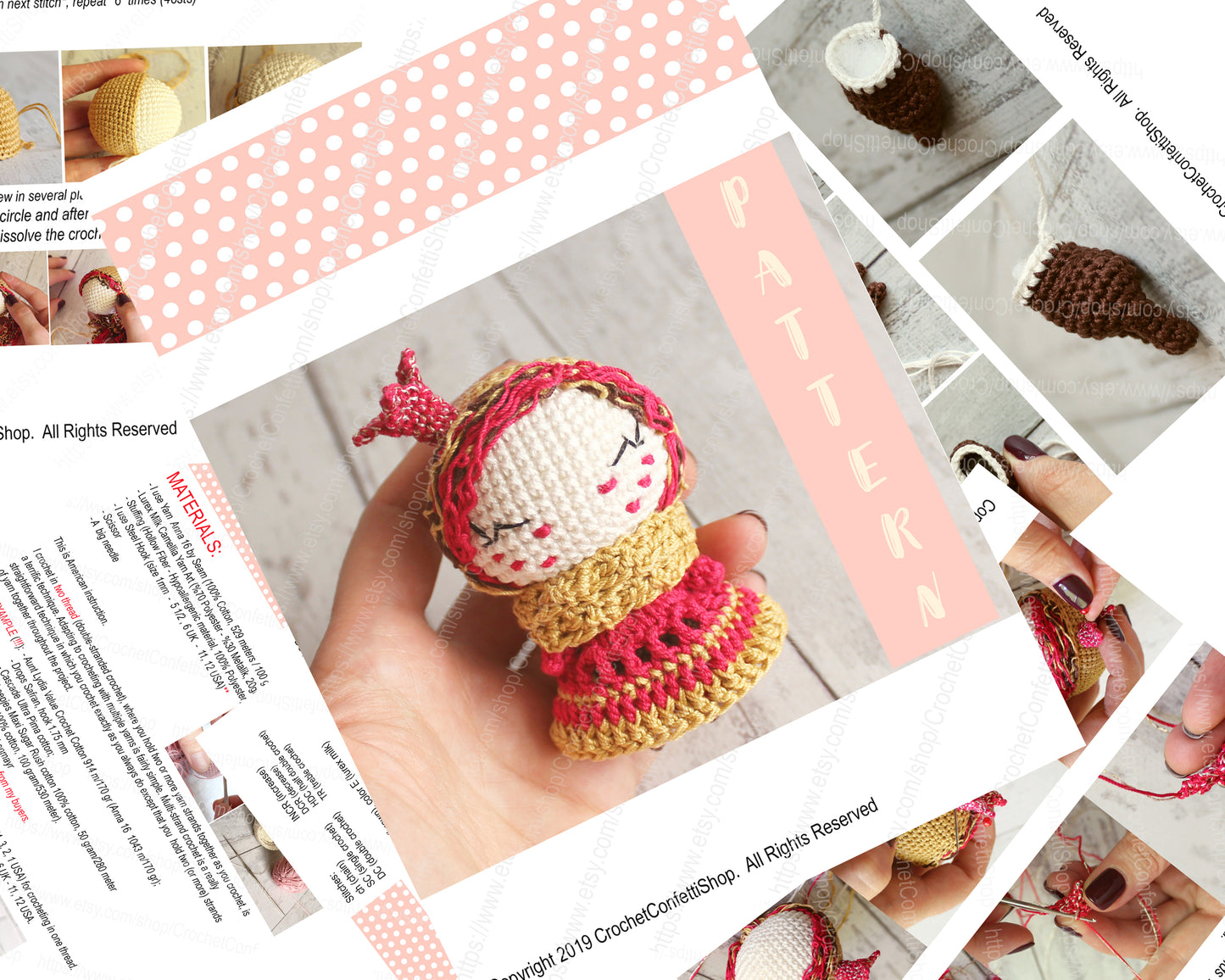 PDF Crochet Pattern Amigurumi Little Doll Princess  ENGLISH