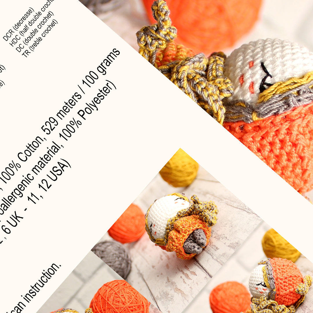 PDF SET Two Amigurumi Patterns, Crochet Doll Princess, Crochet Dolls Pumpkin, DIY Cute Toy Pattern, Handmade Gift