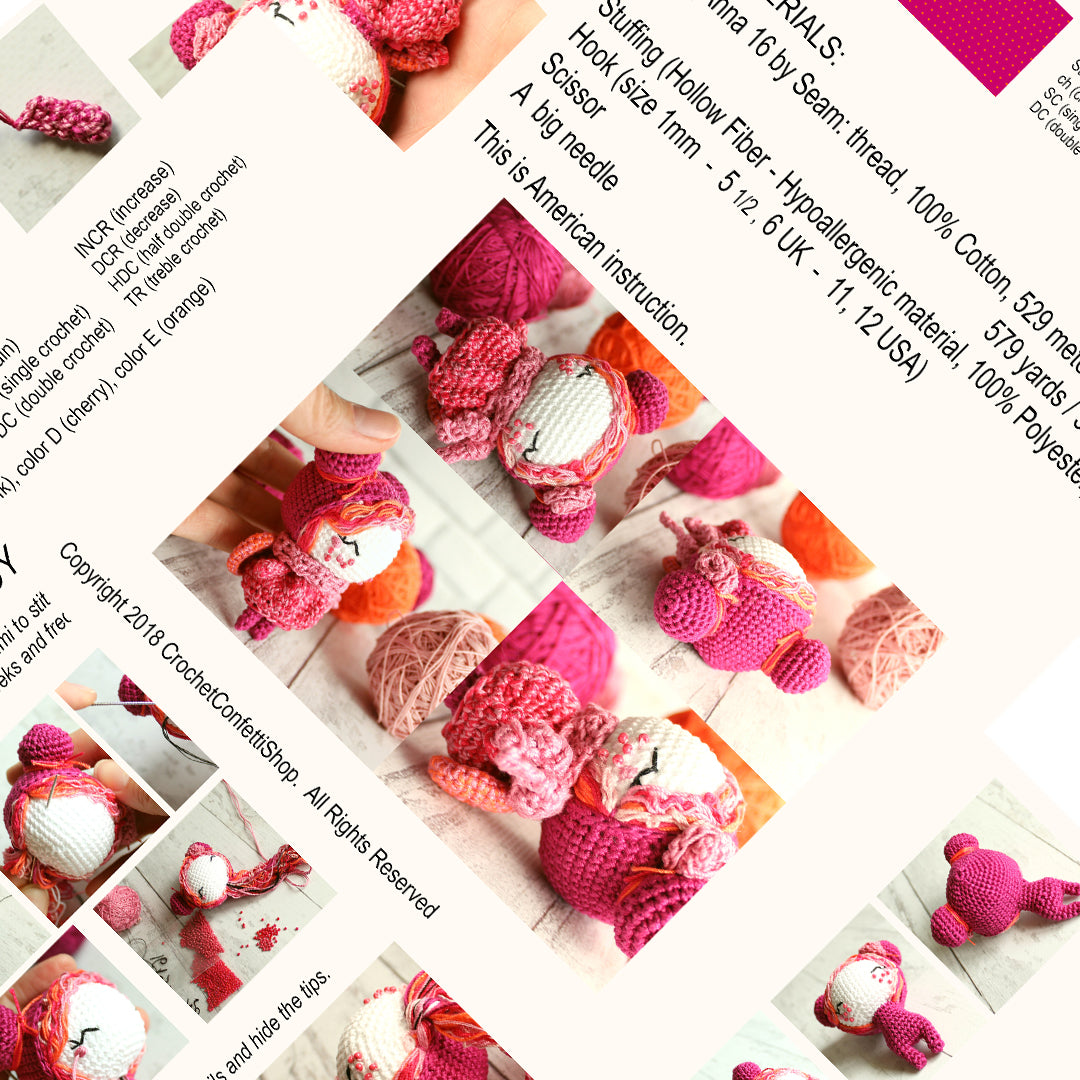 PDF Pattern Amigurumi Fairy, Crochet Doll, Handmade Toy