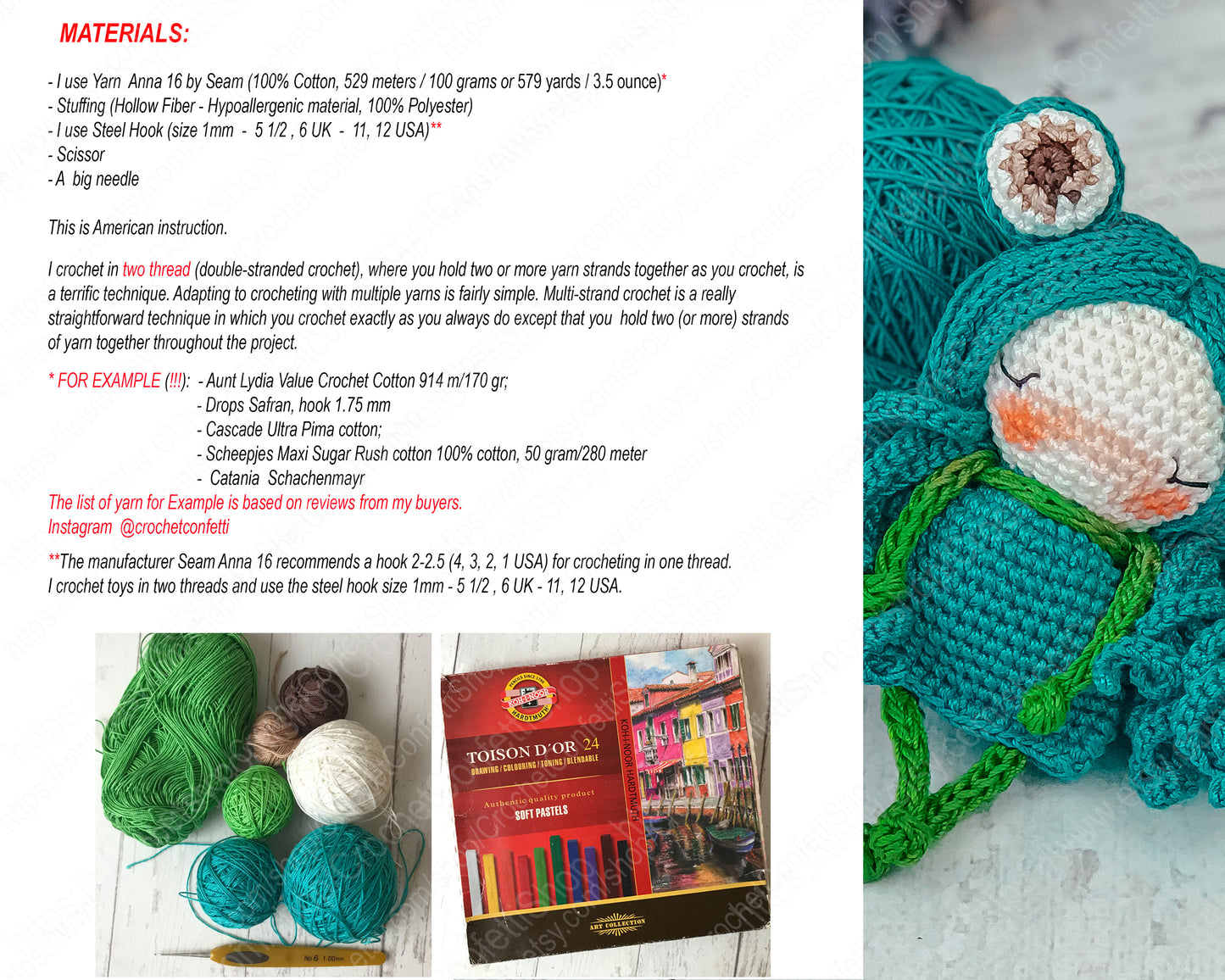 PDF Pattern Crochet Amigurumi Little Frogs English