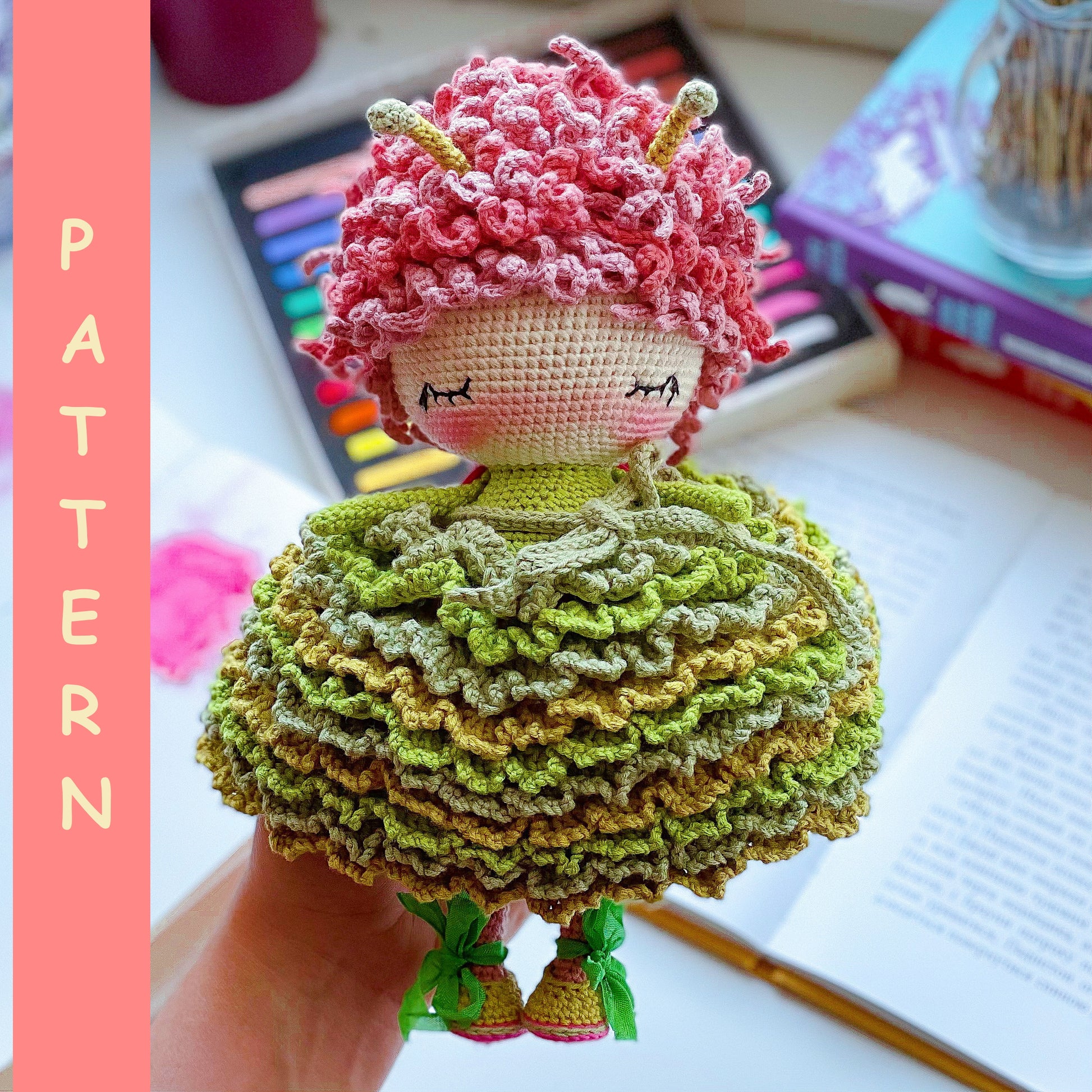 crochet doll pattern. cute doll amigurumi pattern pdf