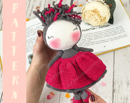 PDF PATTERN Amigurumi Ladybug, Cute Crochet Doll, Stuffed Toy English