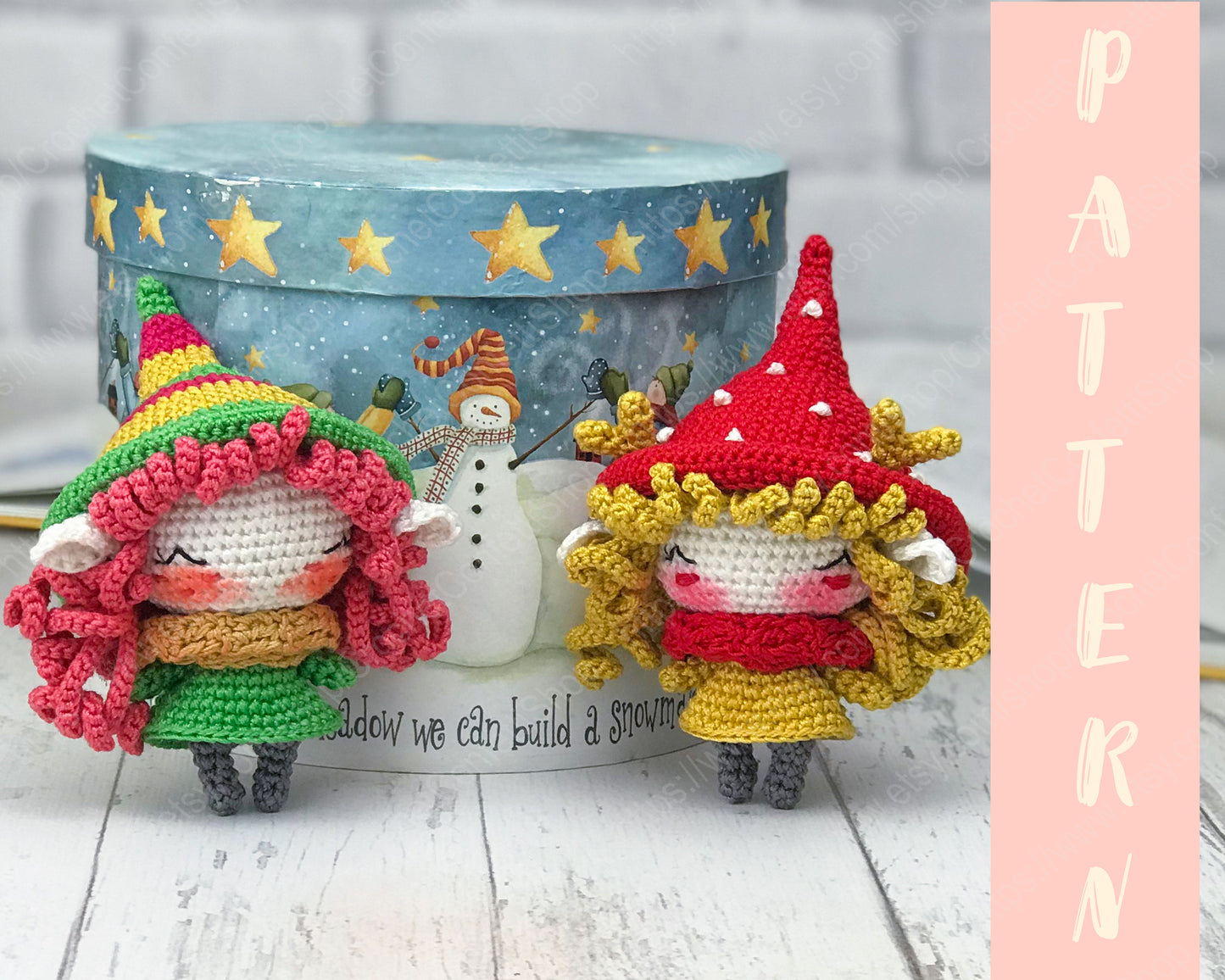 PDF Pattern Crochet Amigurumi little Christmas Elf and Forest Elf English