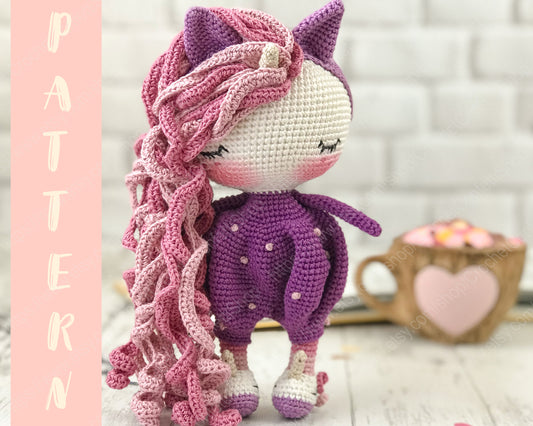 PDF Pattern Crochet Amigurumi Doll Sleepy Unicorn