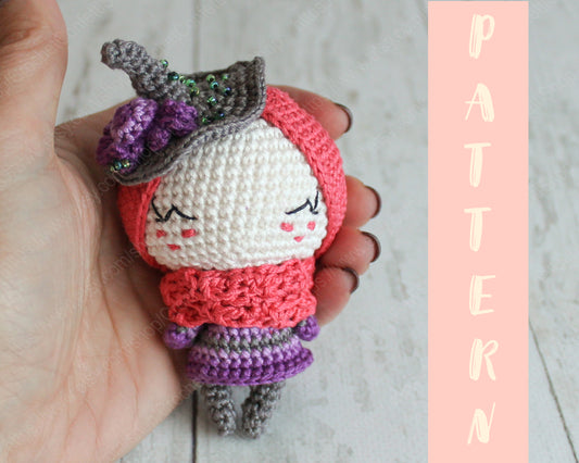 PDF Crochet Little Witch, Amigurumi Mini Doll, Small Witch Accessory, Crochet Toy, Halloween Gift, DIY, Autumn Decor Tutorial